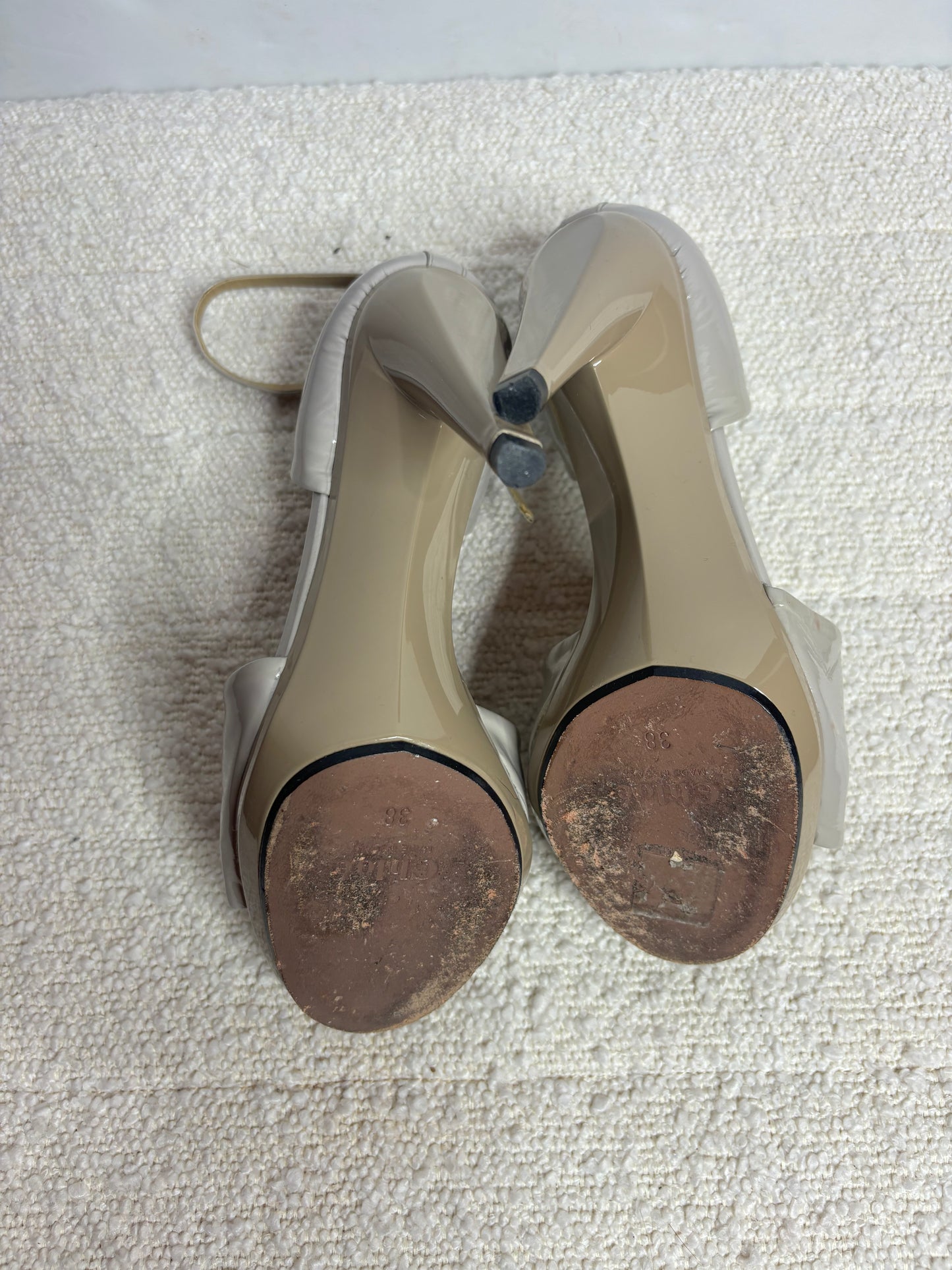 Chloe Patent Beige Sandals