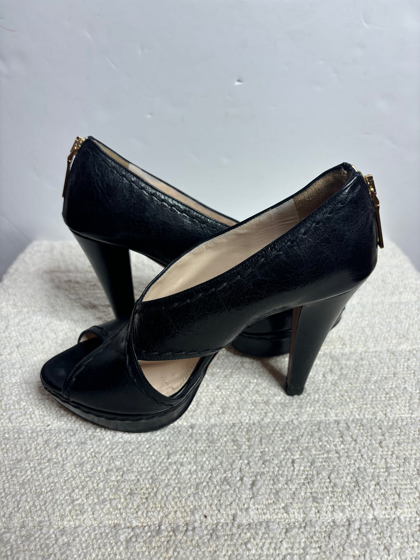 Prada Black Zip Heel 37 1/2