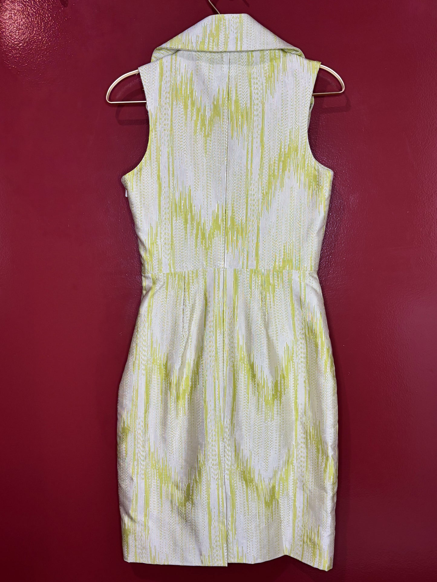 Lela Rose Green and Cream Dress