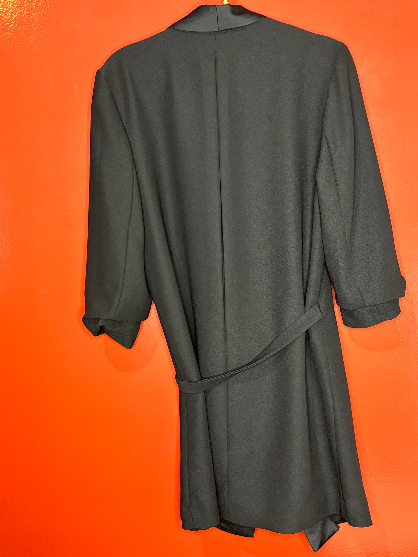 Frame Black Suede Tie Blazer Dress