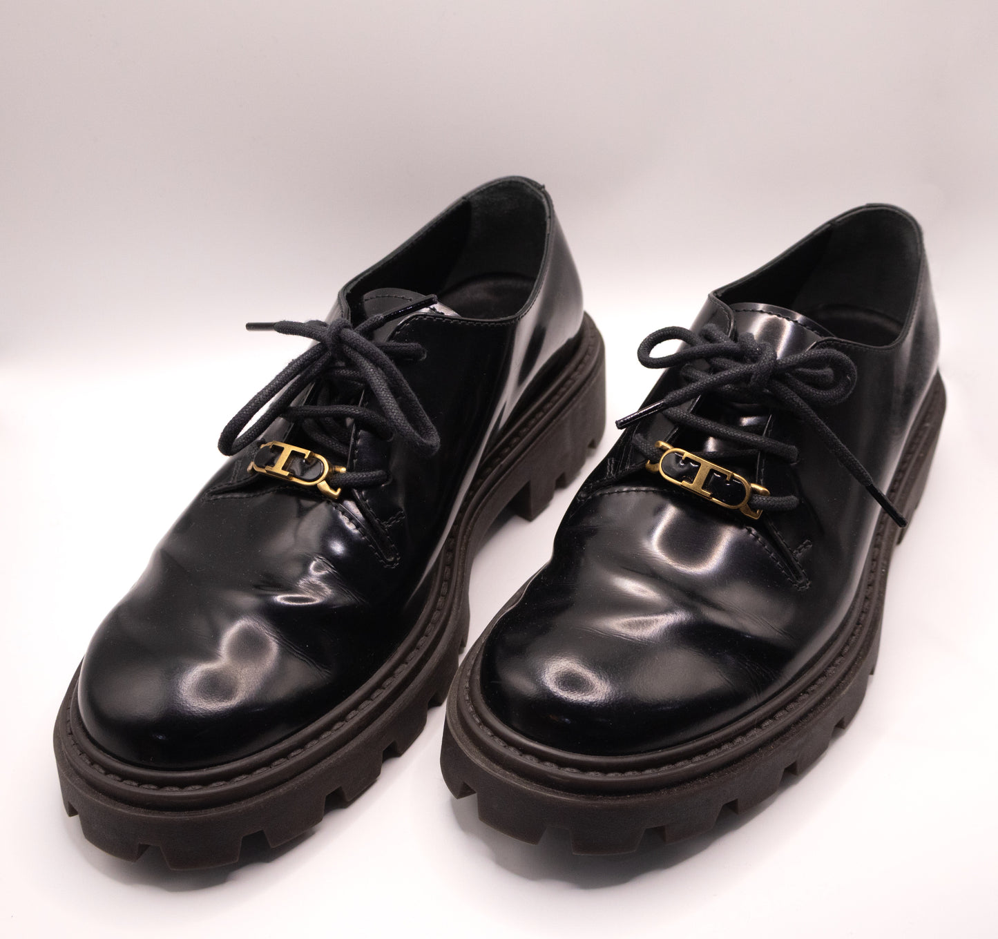 Tods Black Patent Loafers 37