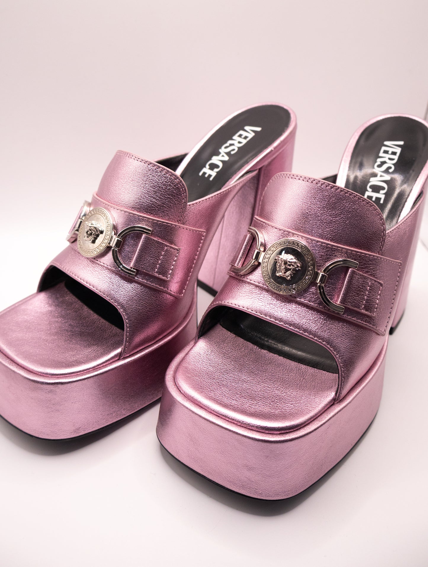 Versace mule heel met purple 37.5