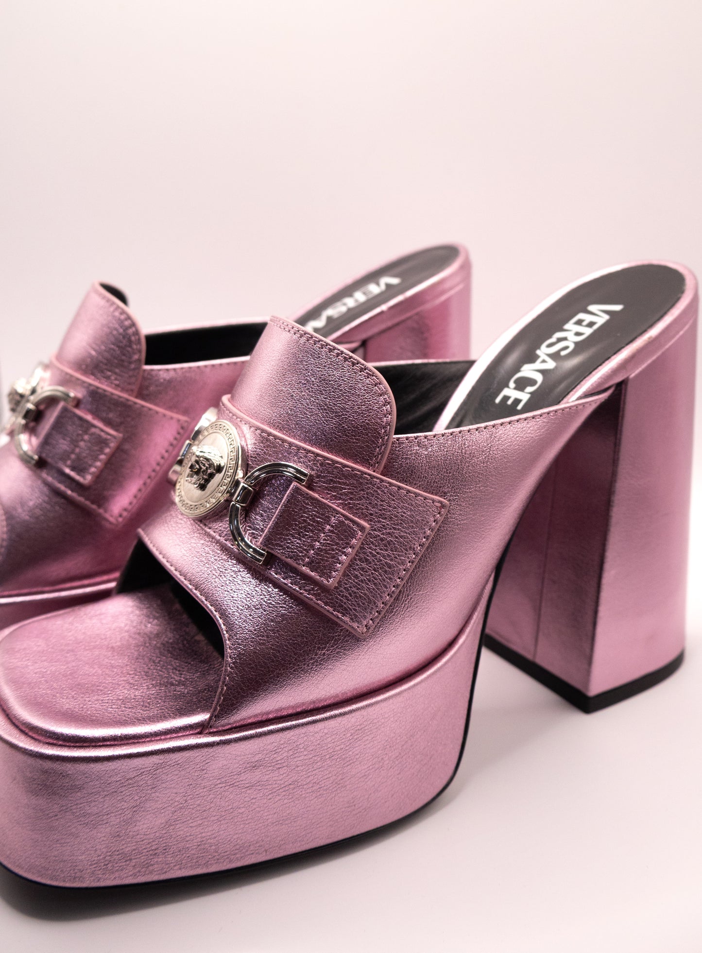 Versace mule heel met purple 37.5