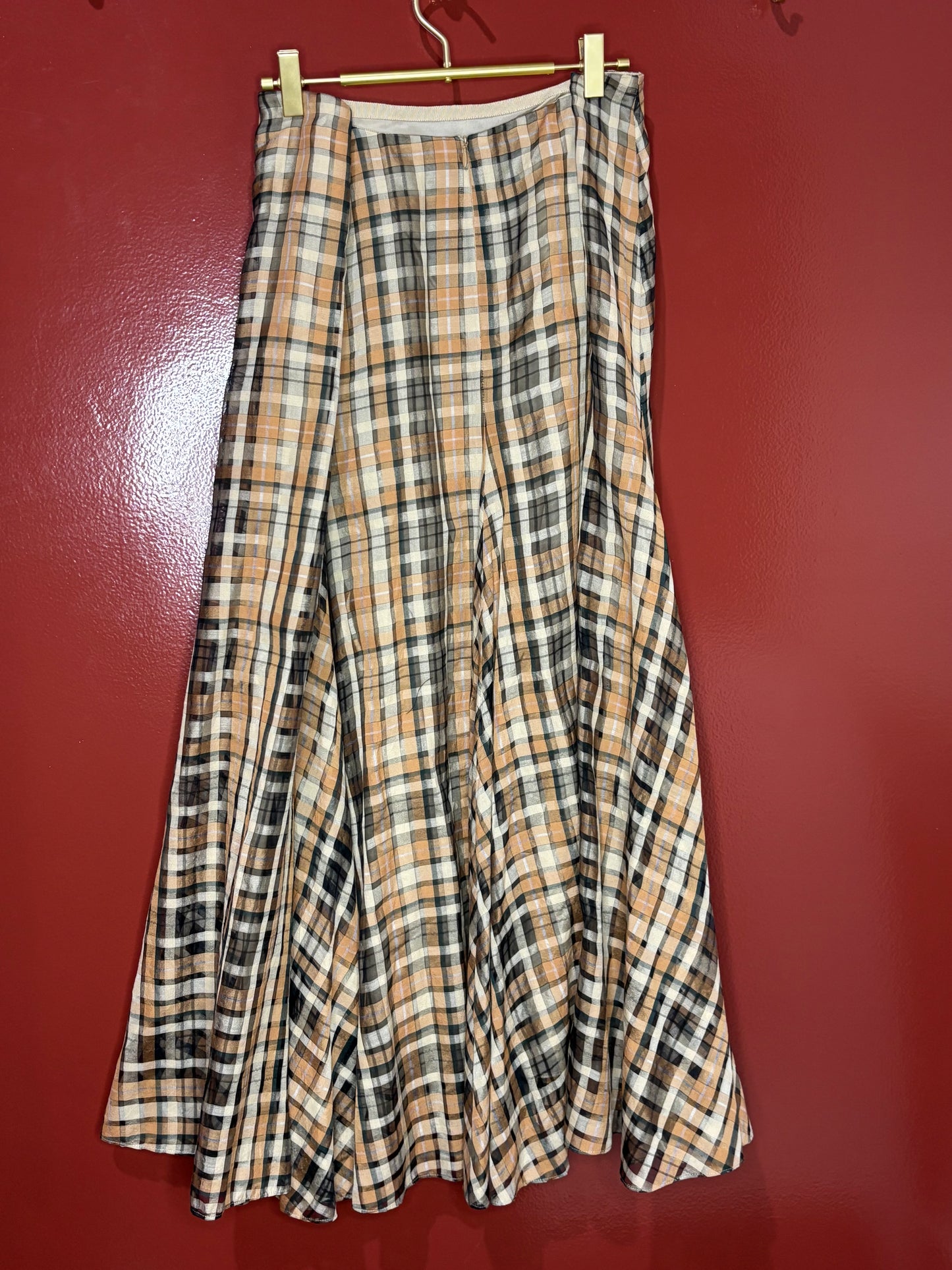 AKRIS Plaid Maxi Skirt 14