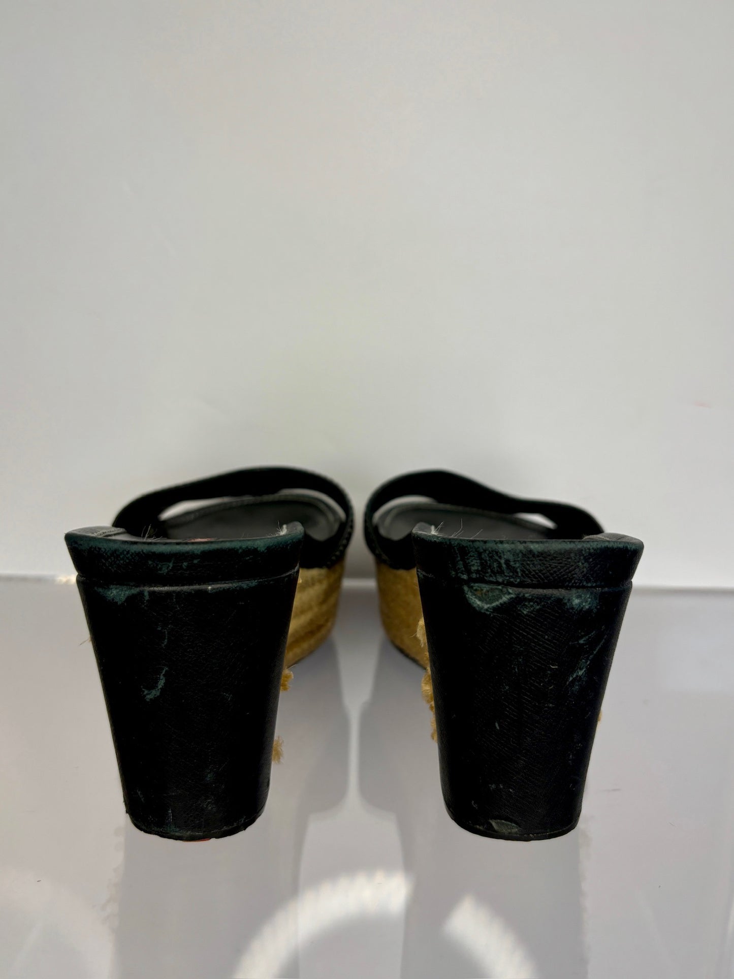 Prada black Platform slides 37.5