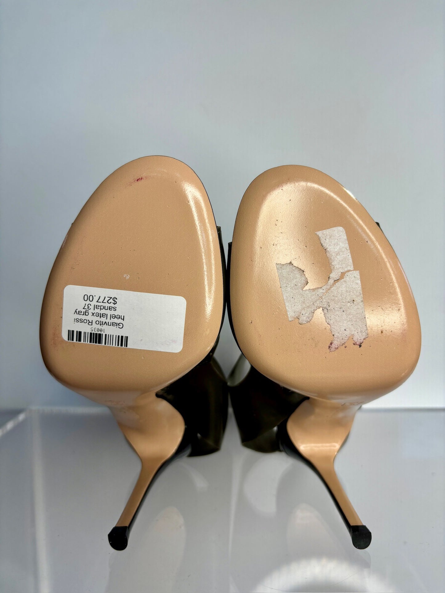 Gianvito Rossi heel latex gray sandal 37