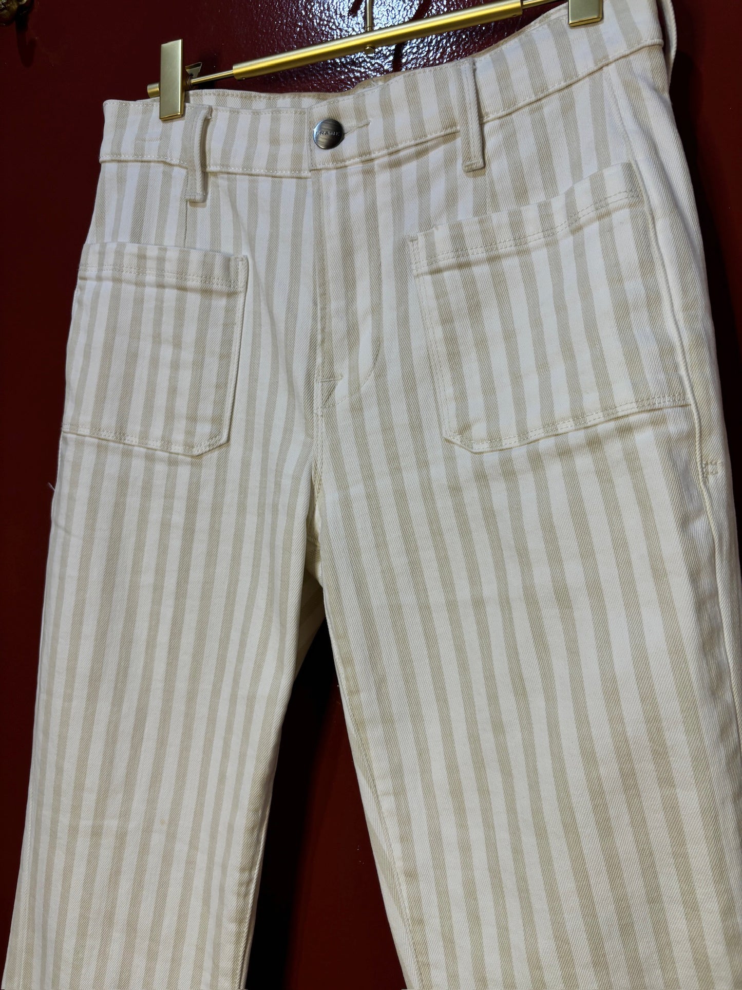 Frame White Stripped Pants 26