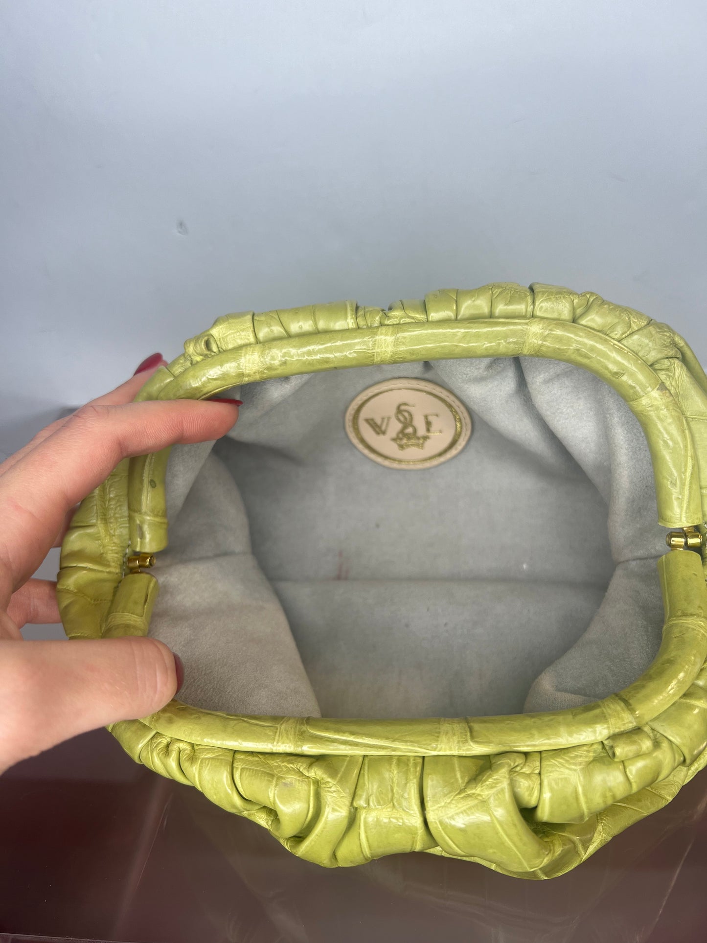 Wyld Empyre Green Leather Clutch