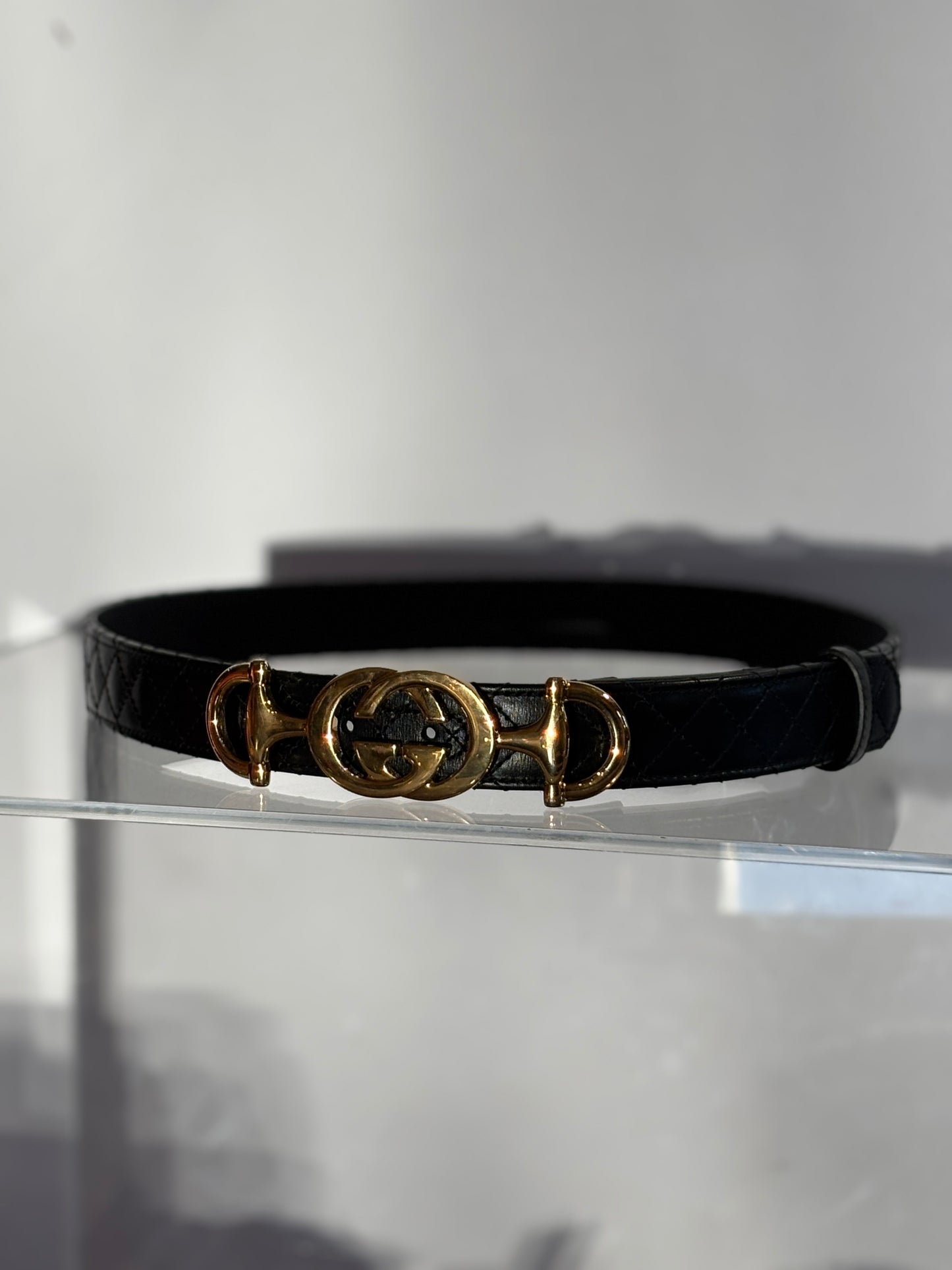 Gucci Horsebit Buckle Quilted Belt 34
