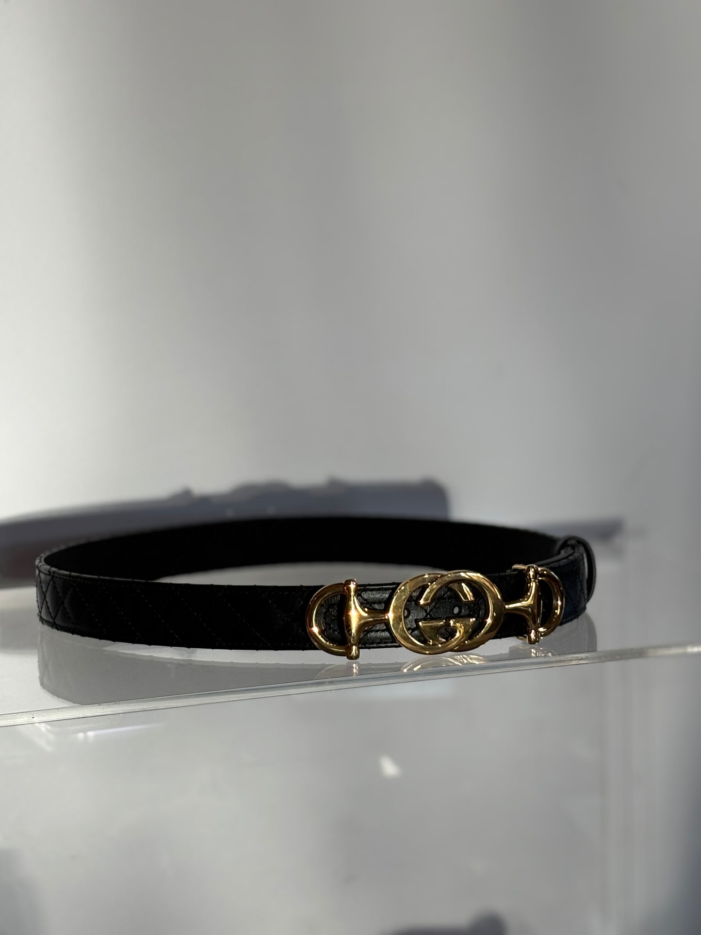 Gucci Horsebit Buckle Quilted Belt 34