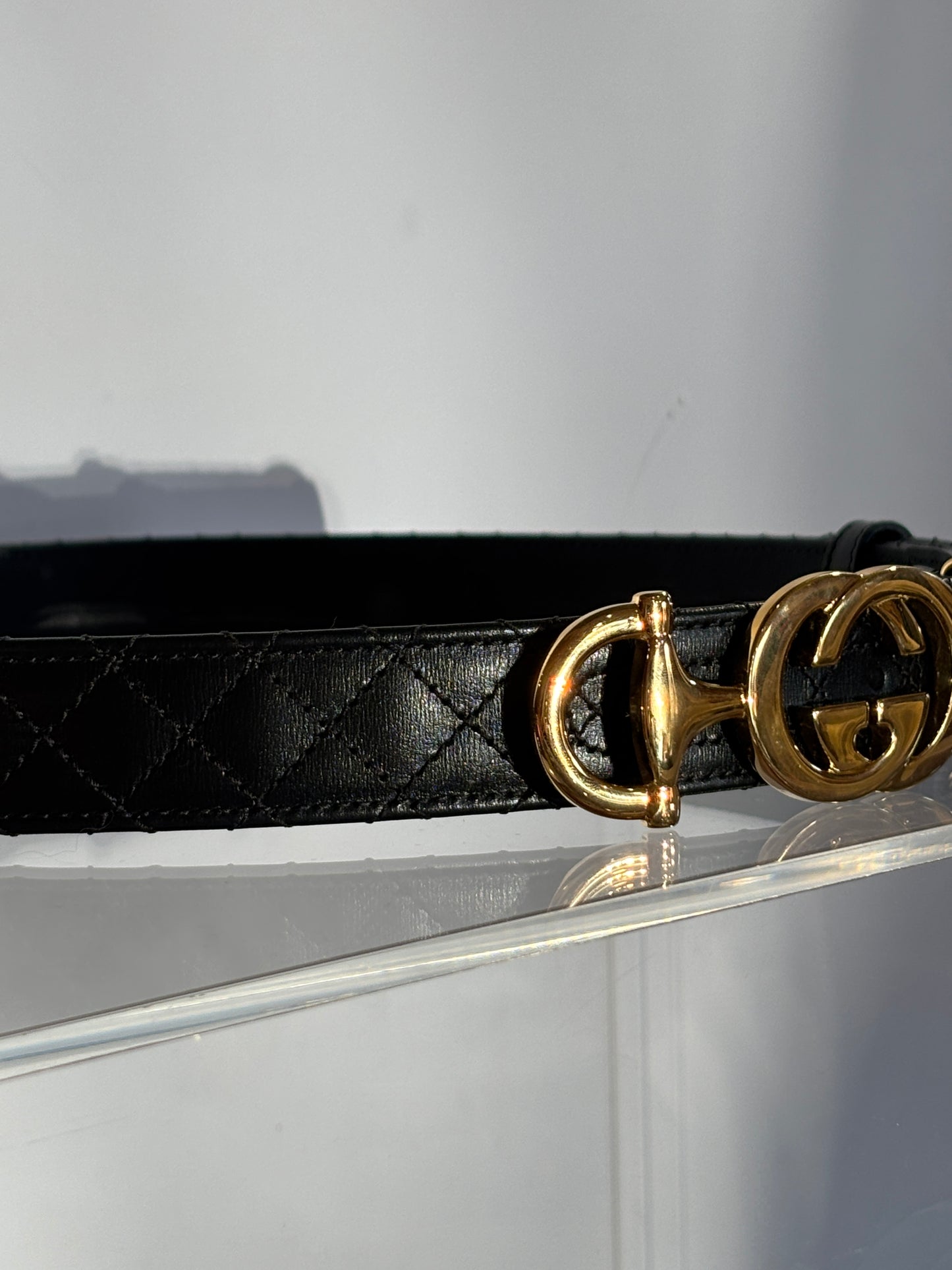 Gucci Horsebit Buckle Quilted Belt 34
