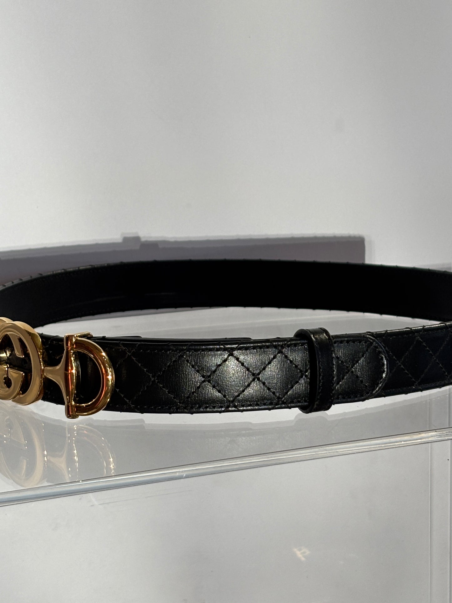 Gucci Horsebit Buckle Quilted Belt 34