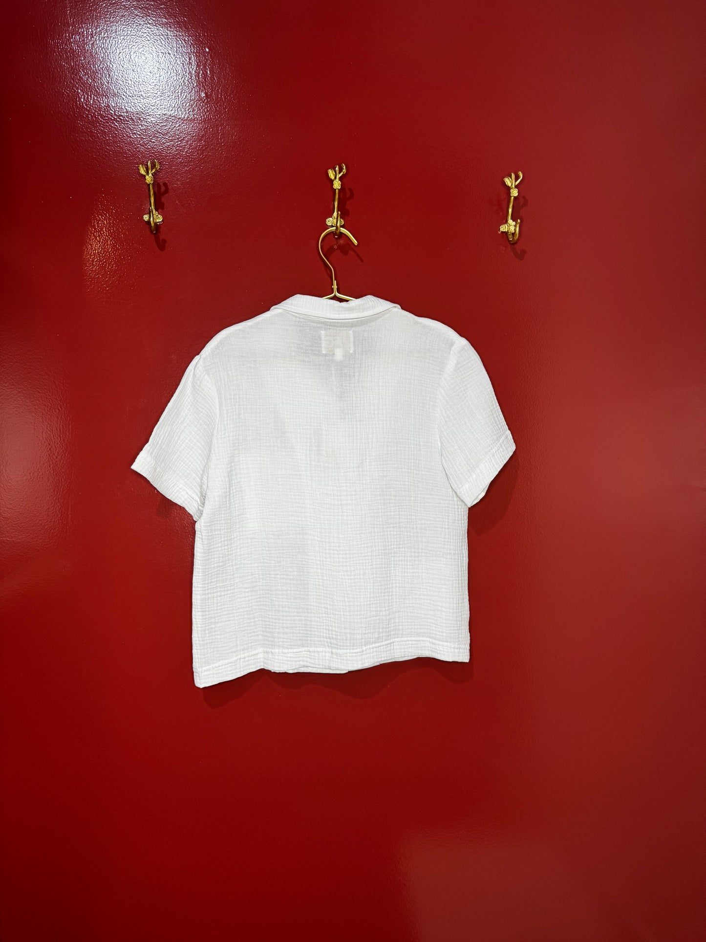 Jag White Short Sleeve Crop Top S/M