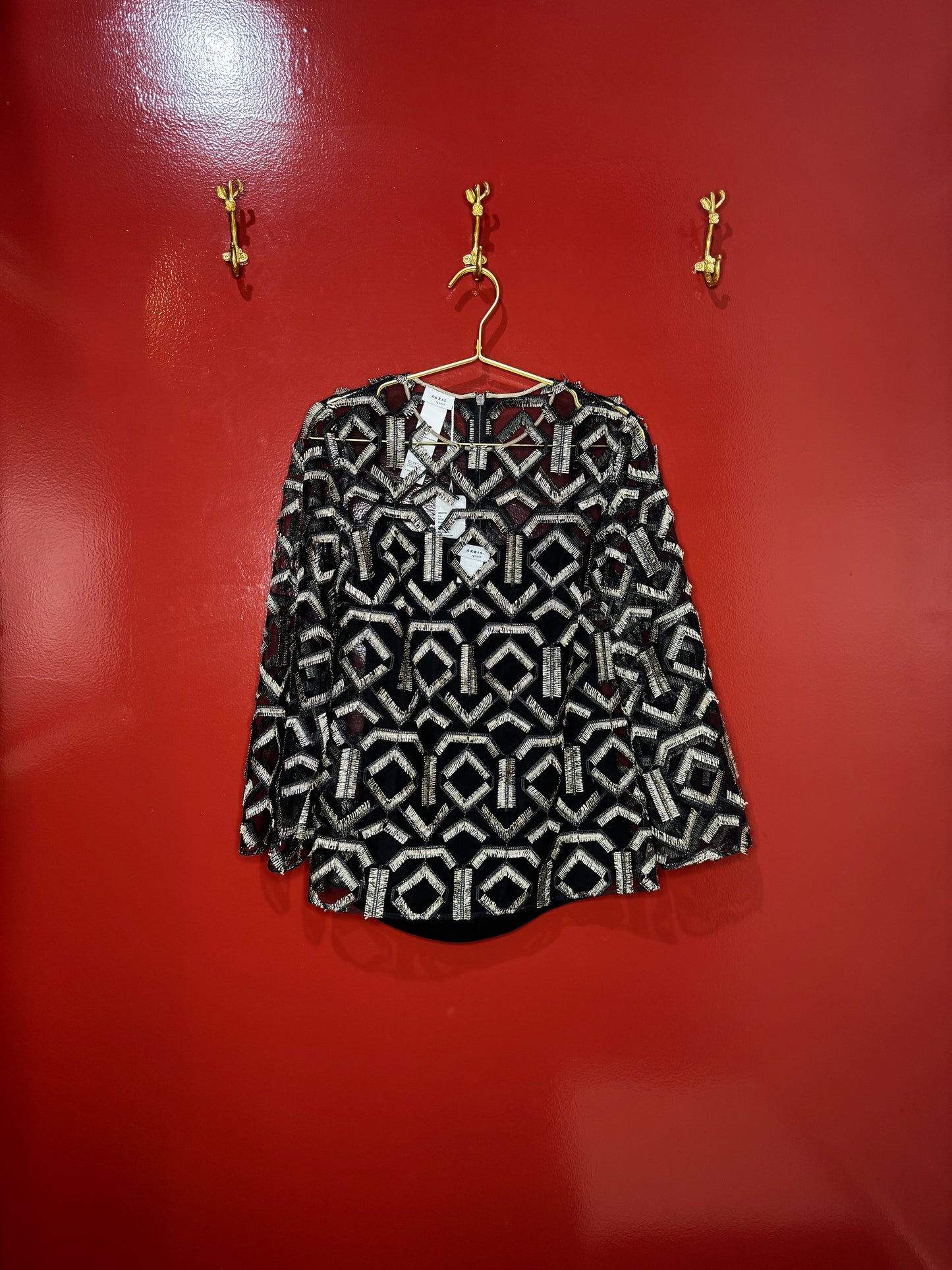 Akris Sheer Black and Gold Top 8