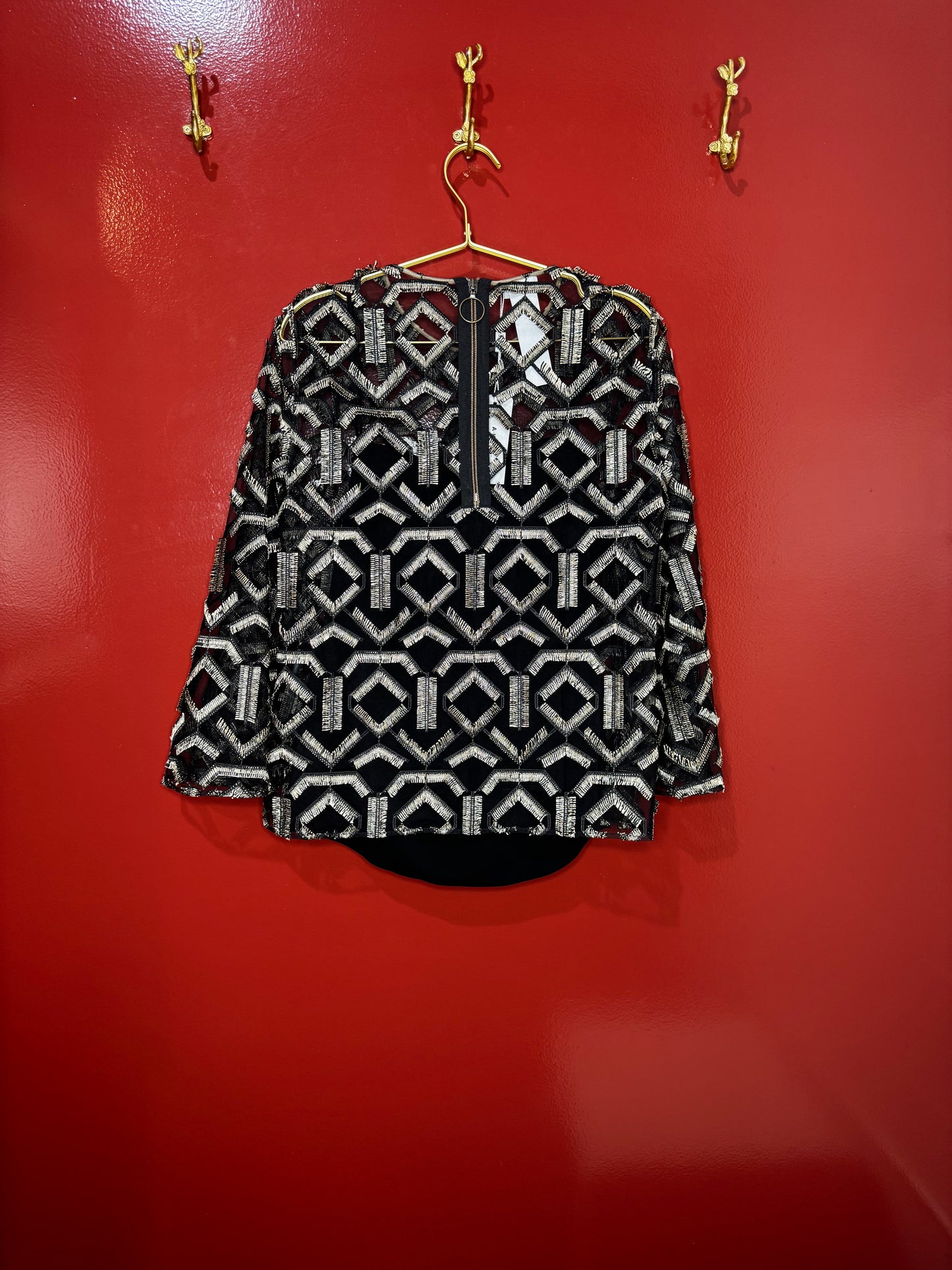 Akris Sheer Black and Gold Top 8