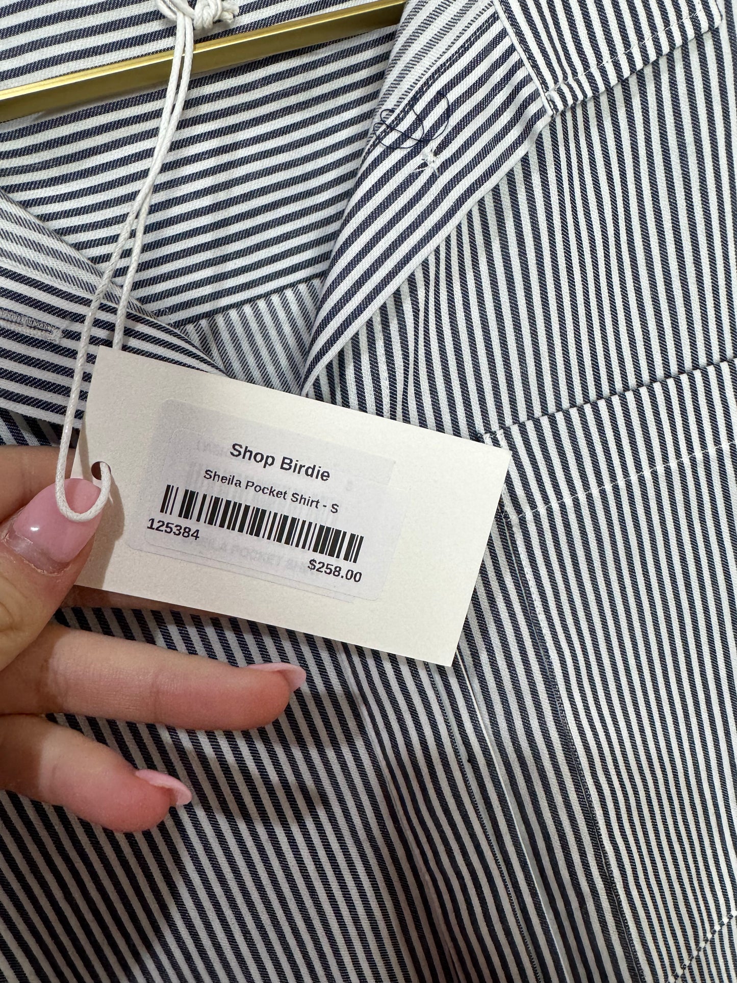 Frame Blue and White Striped Shirt S