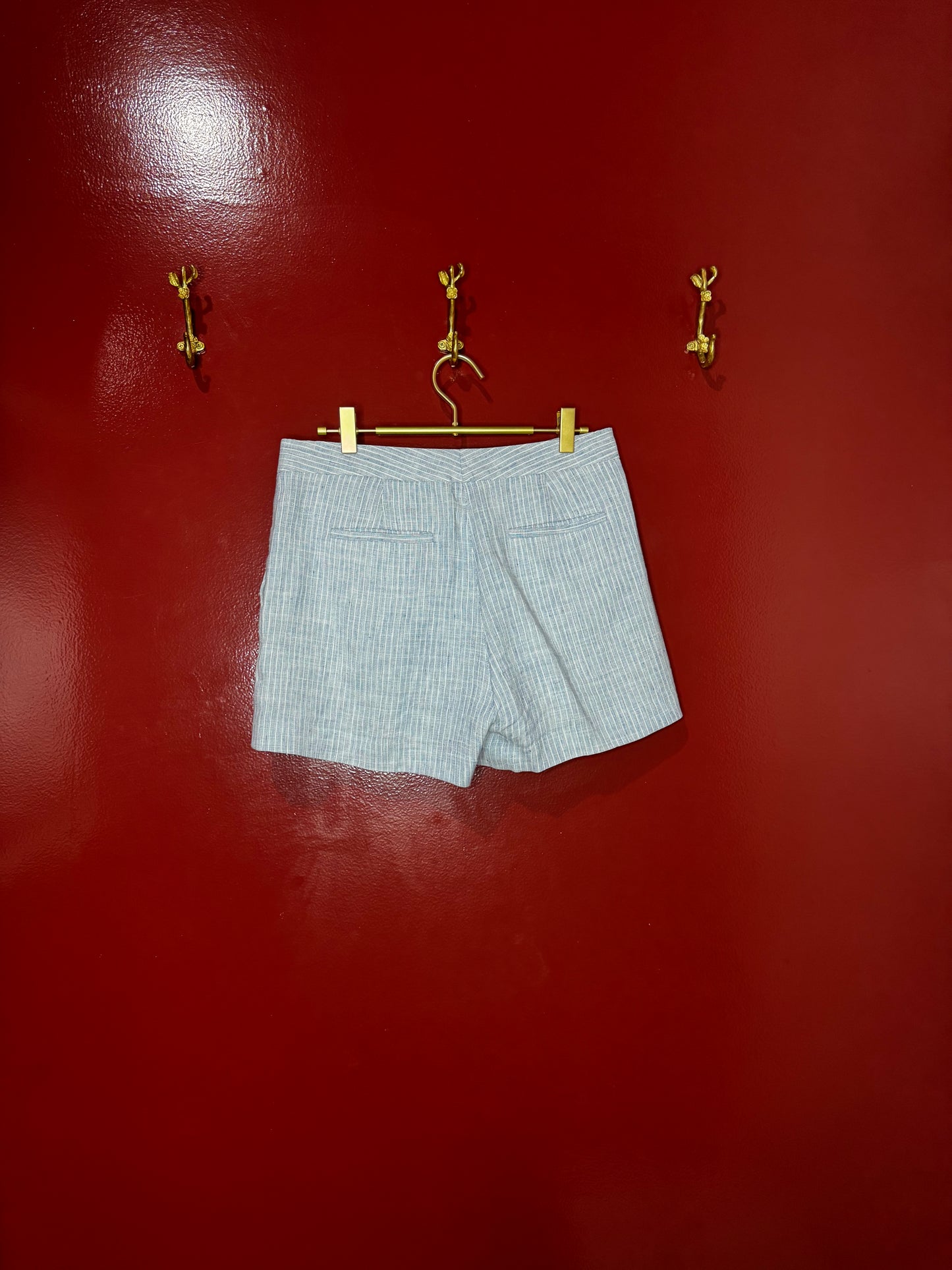 Theory Linen Blue/White Shorts 4