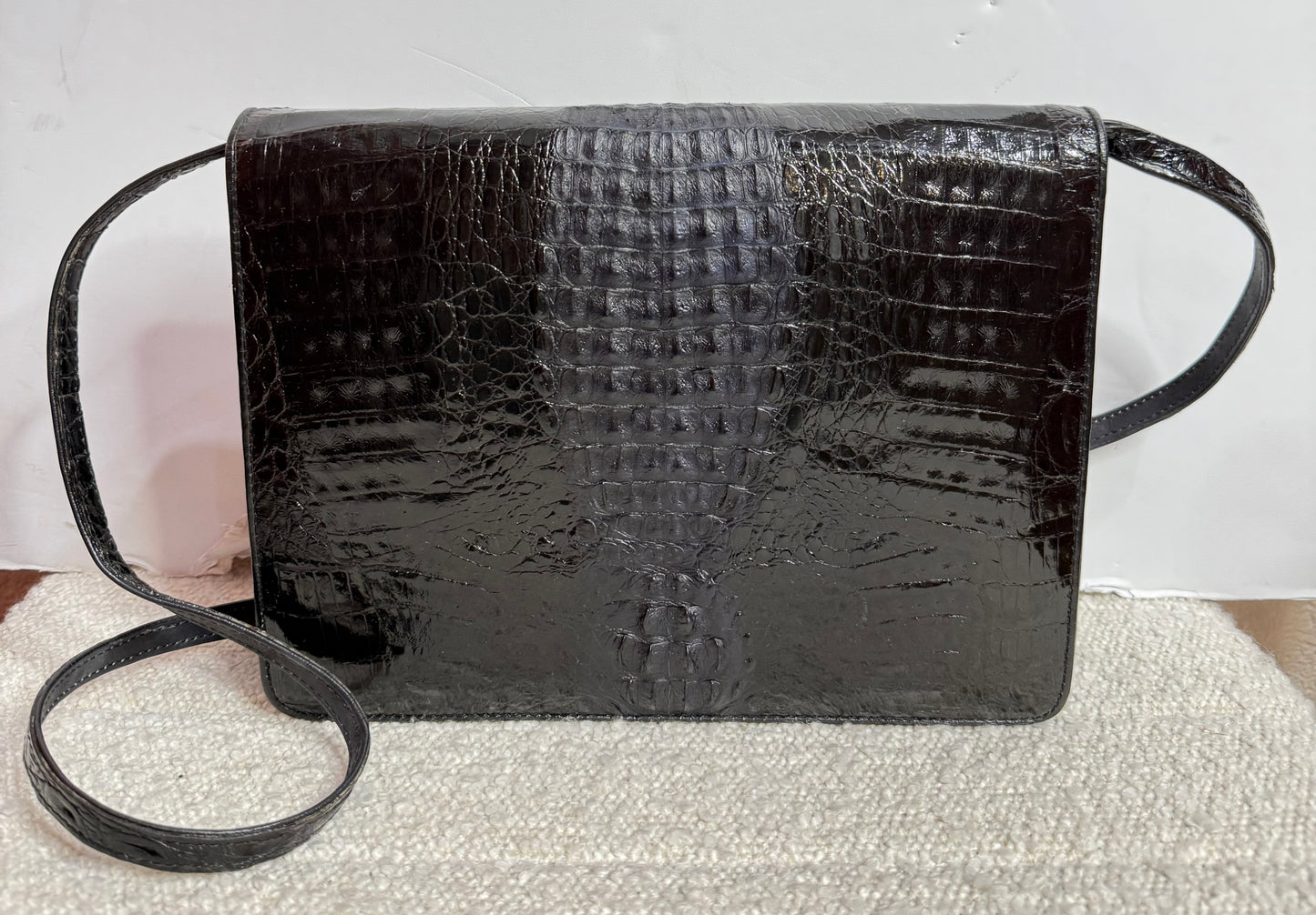 Black Crocodile Shoulder Purse