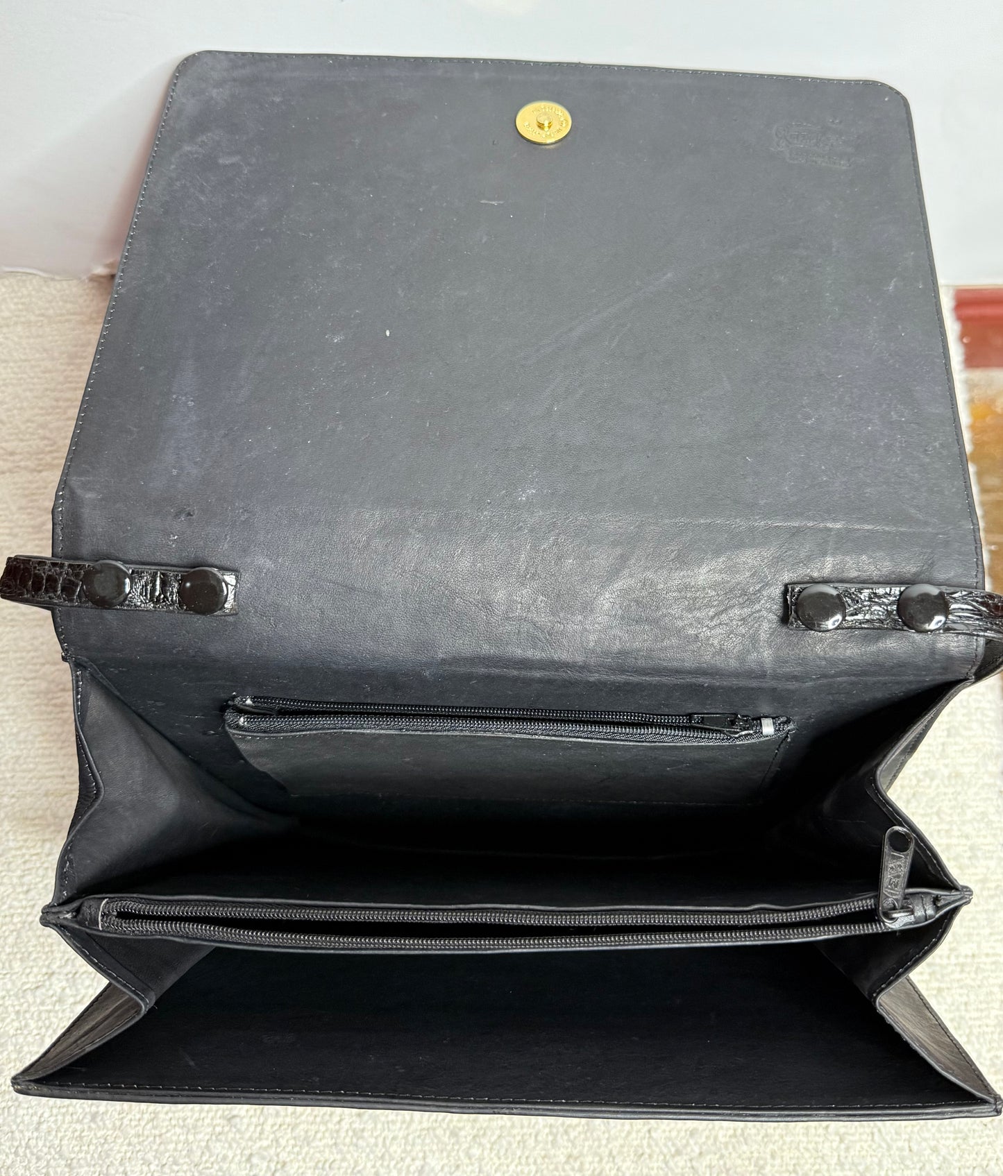Black Crocodile Shoulder Purse