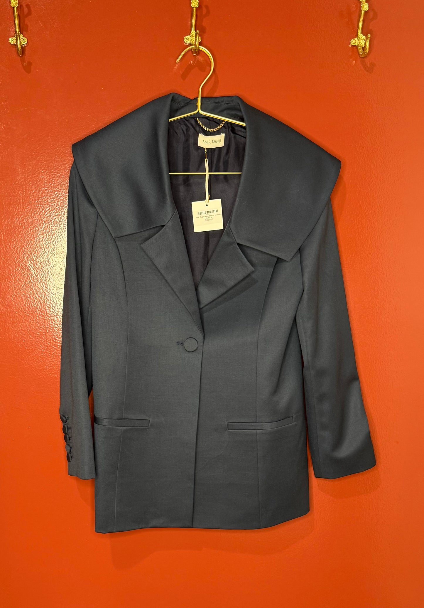 Amir Taghi Navy Blazer w/ Sailor Collar 6