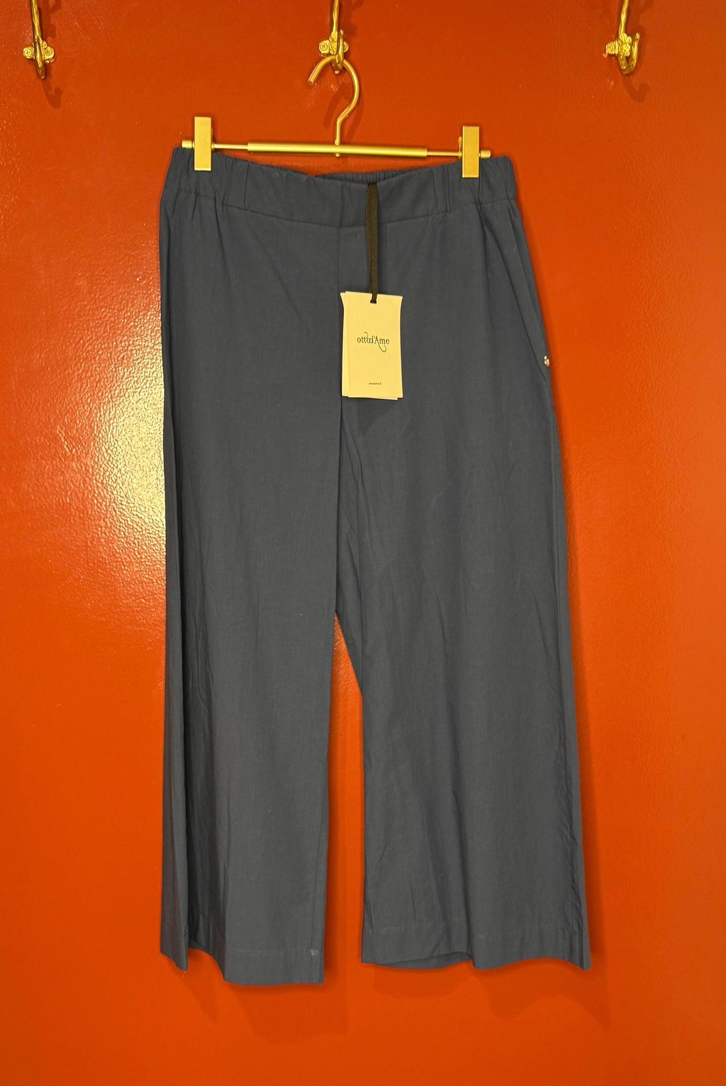 Ottod Ame Navy Crop Wide Leg Pant 40