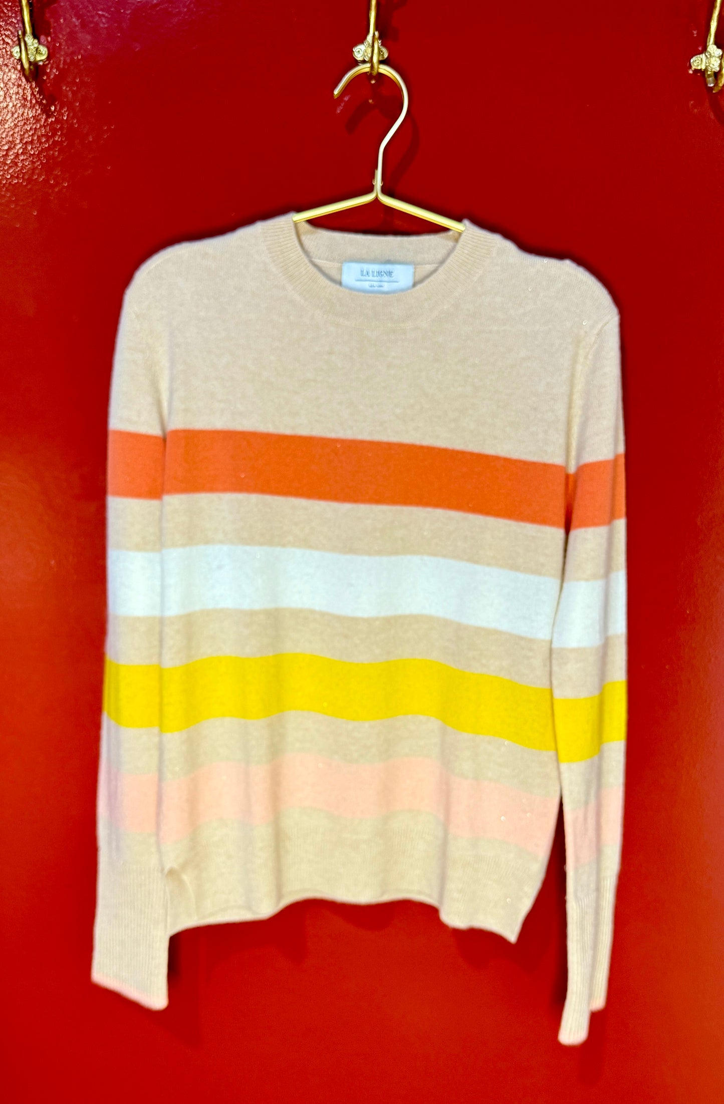 La Ligne Tan Striped Sweater M