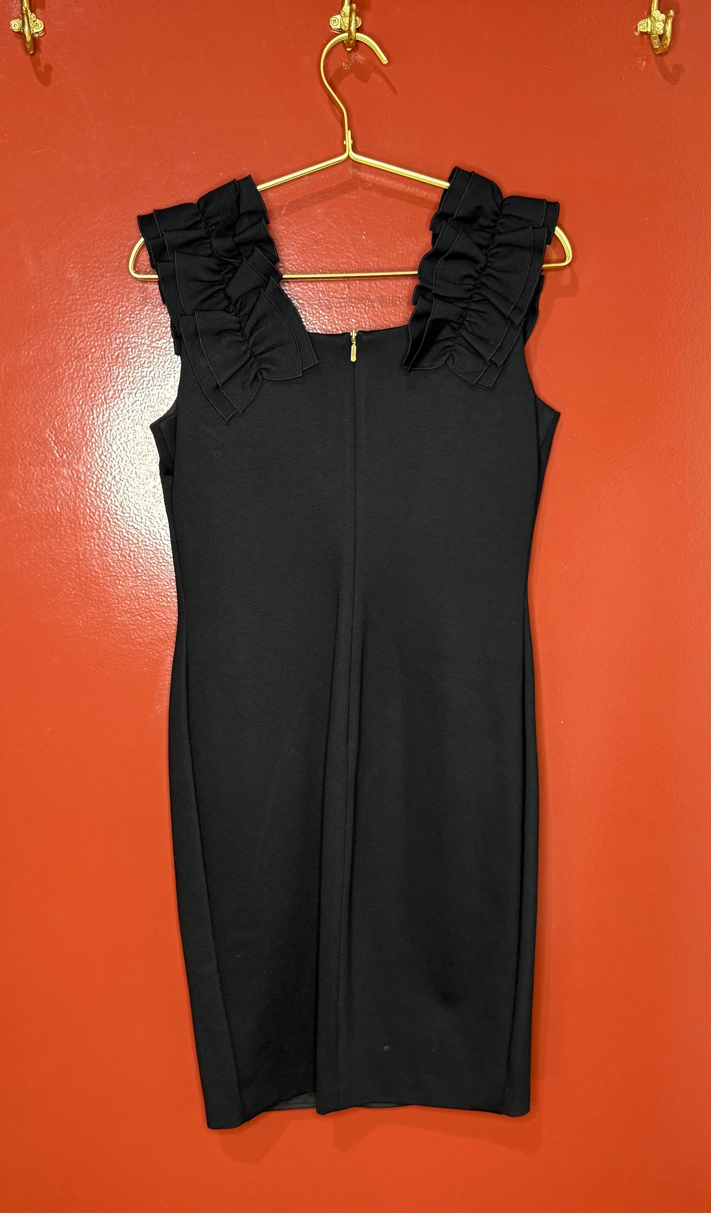 Trina Turk Black Ruffle Sleeve Dress 4