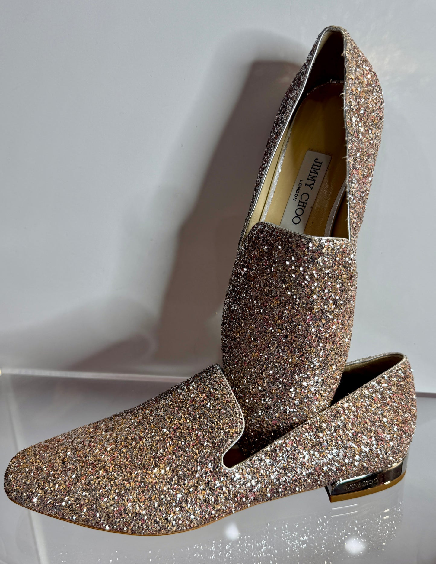 Jimmy Choo Silver Loafers 39