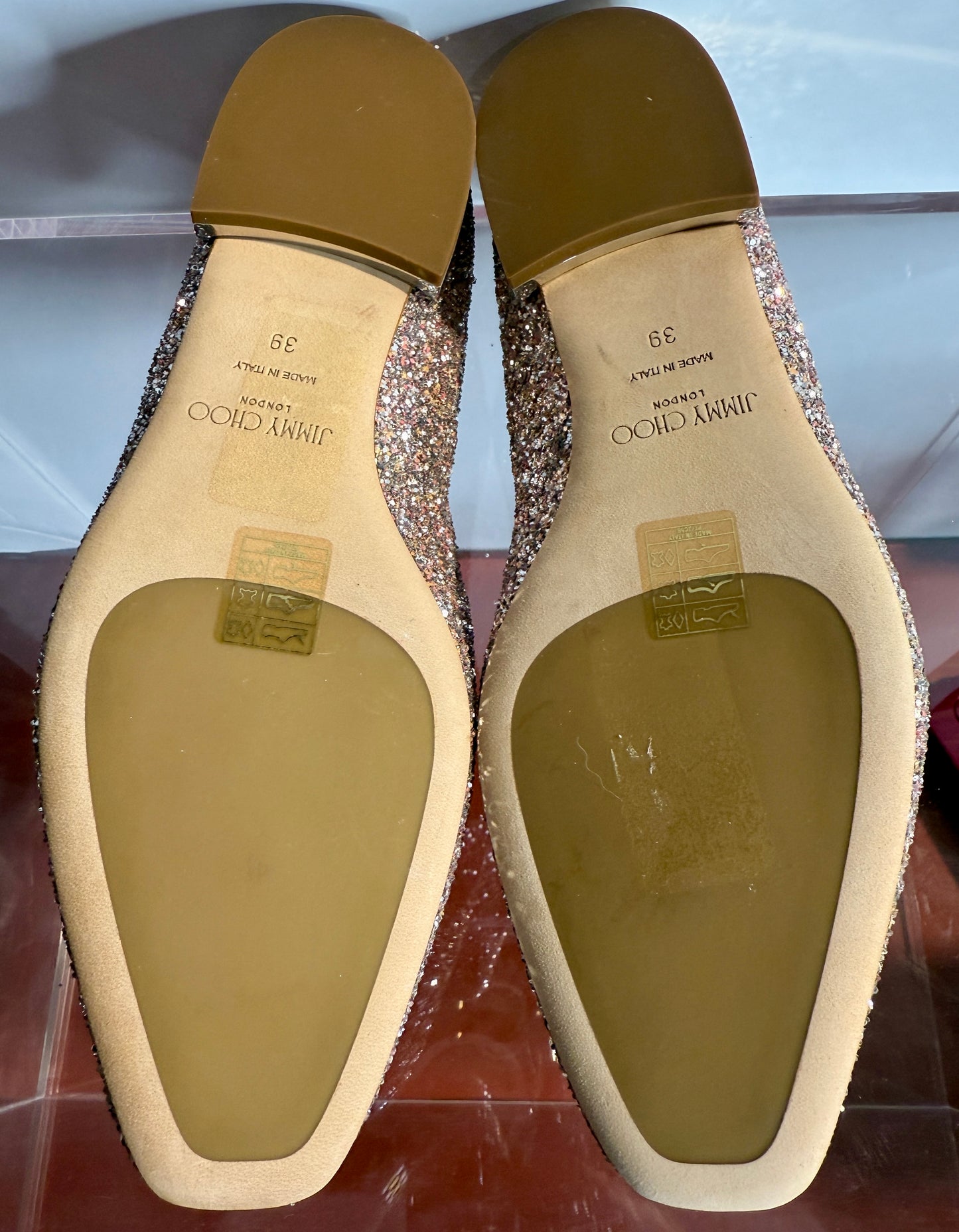 Jimmy Choo Silver Loafers 39