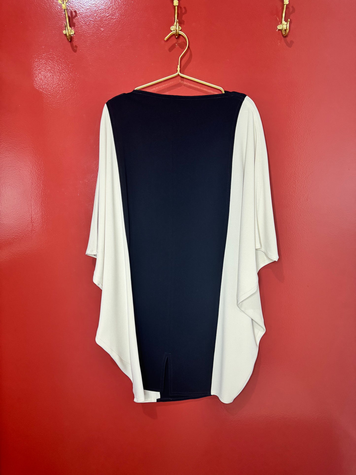 Tom and Linda Platt Black/Cream Silk Dress 2