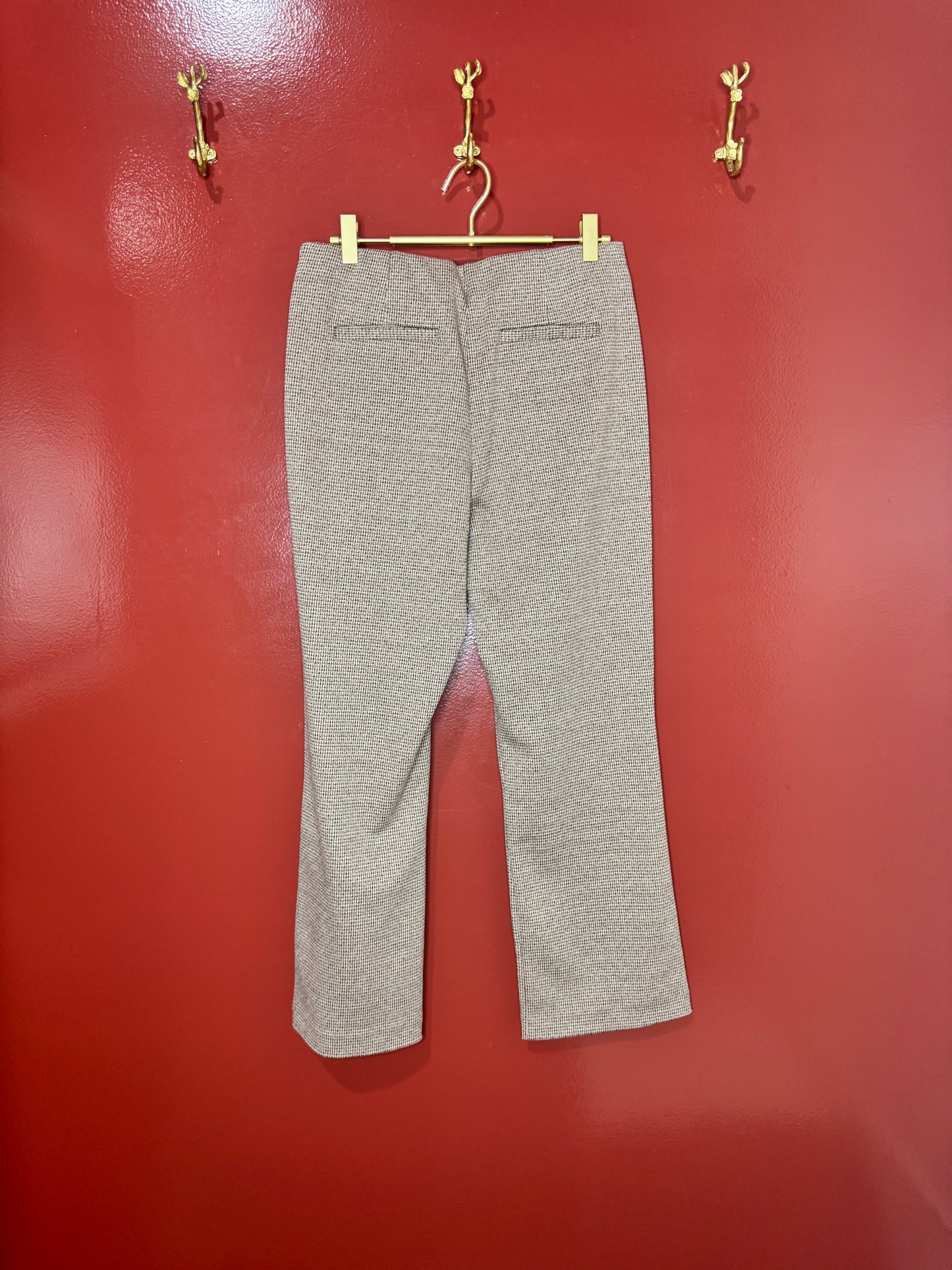 Ecru Checkered Pants M