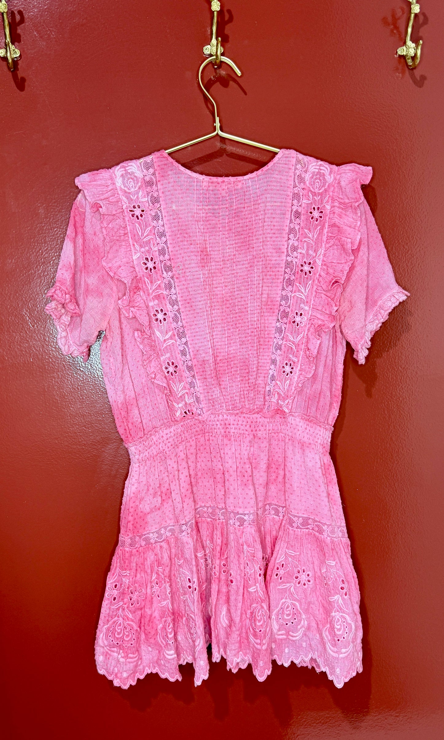 Love Shack Fancy Pink Short Dress XS
