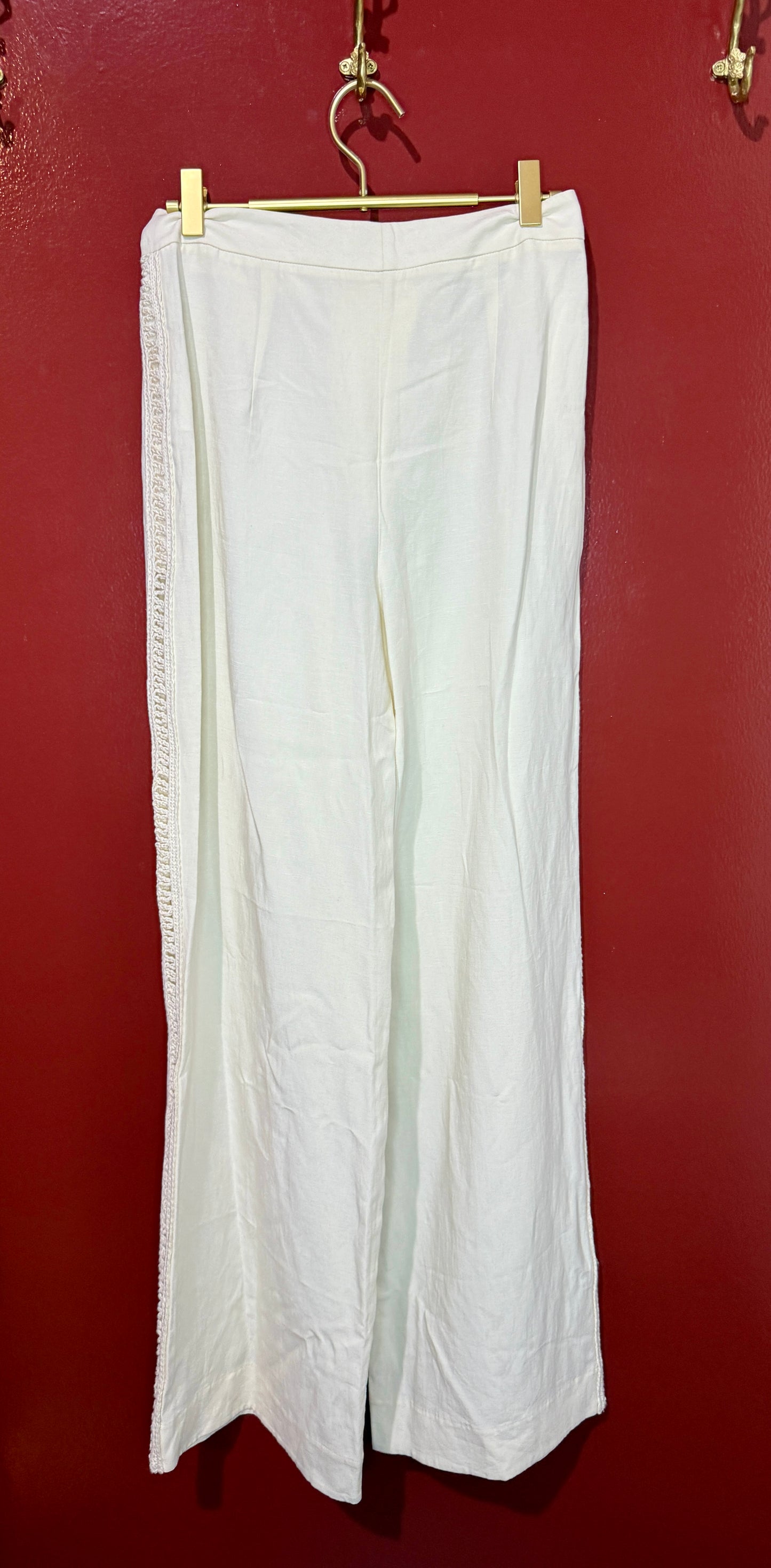 Jonathan Simkhai Ivory Wide Leg Pants S/4