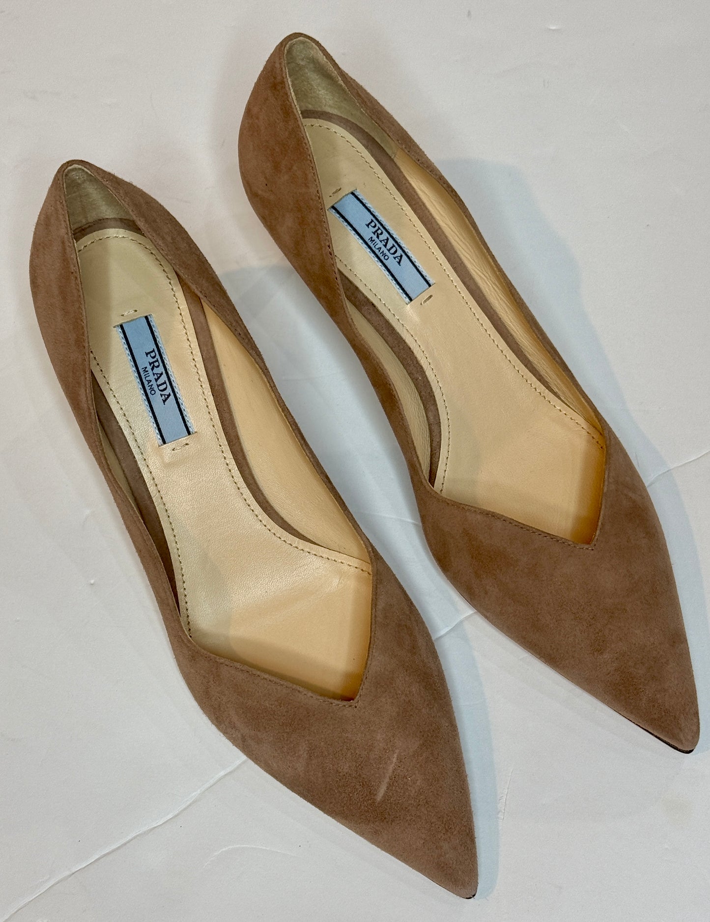 Prada Brown Suede Kitten Heels 37