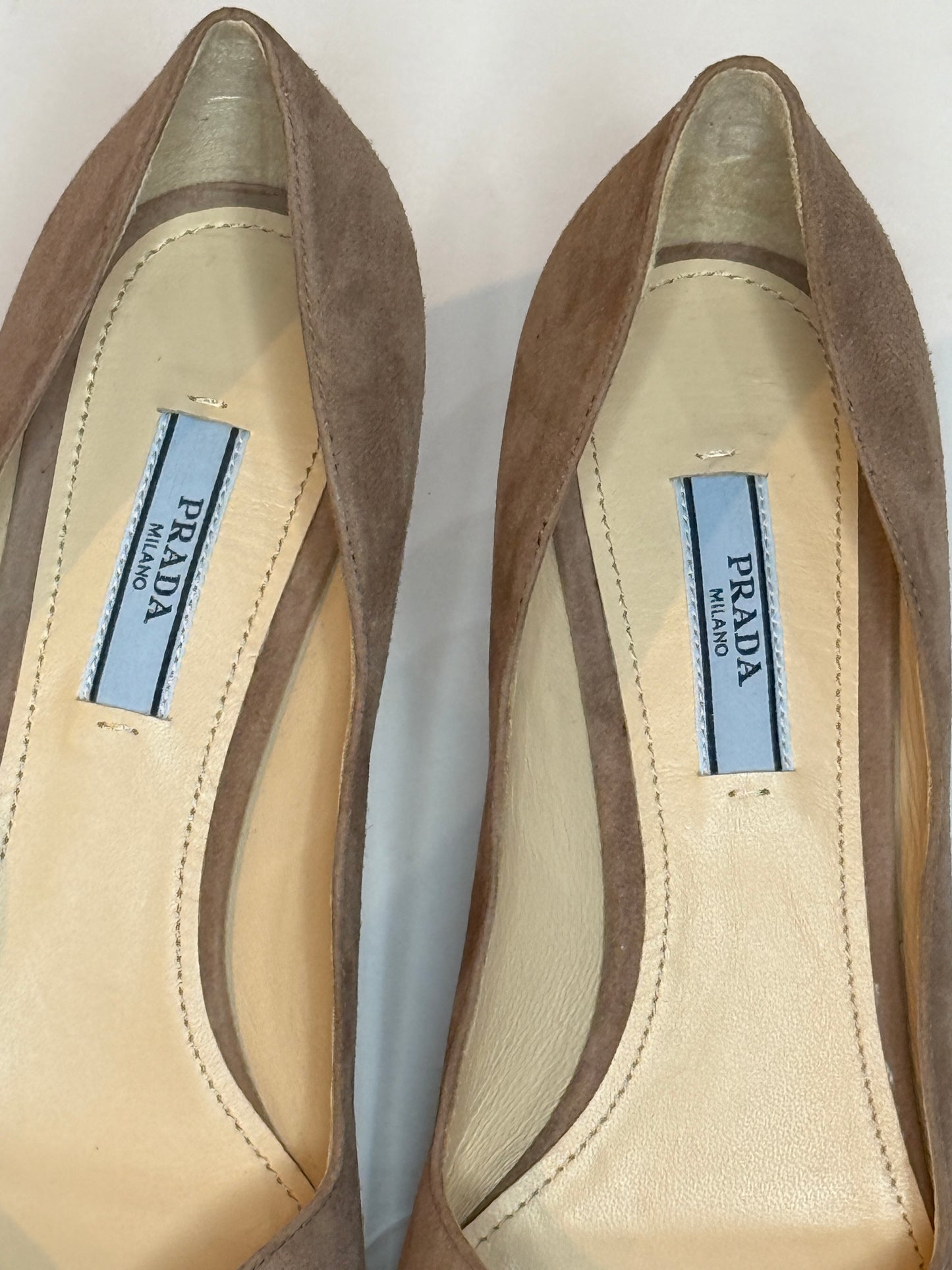 Prada Brown Suede Kitten Heels 37
