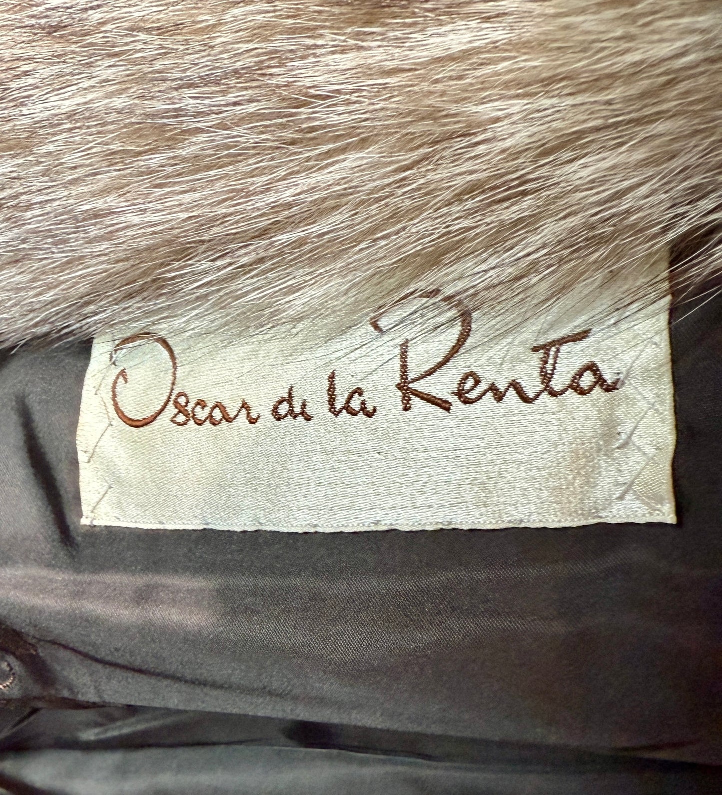 Oscar De La Renta Brown Mink Fur Coat L