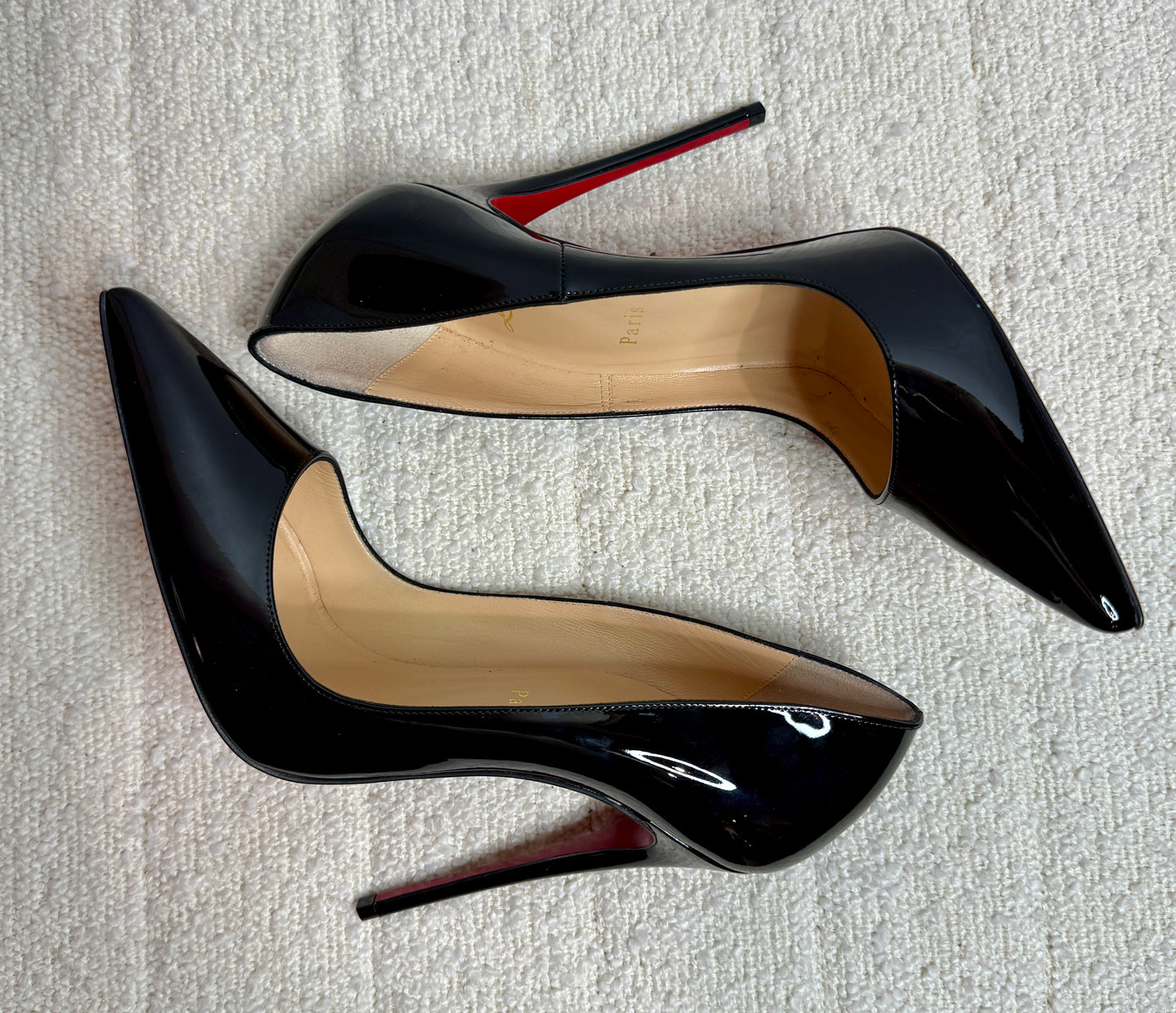 Christian Louboutin So Kate Black Patent Heels 39.5