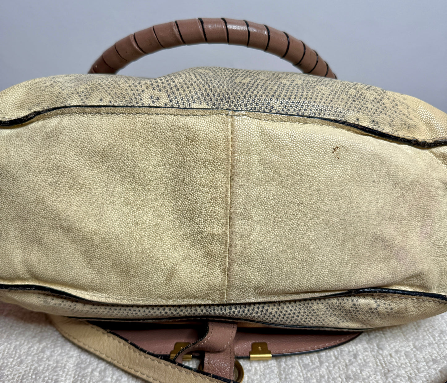 Chloe Tricolor Leather Lizard Embossed Mercier Bag