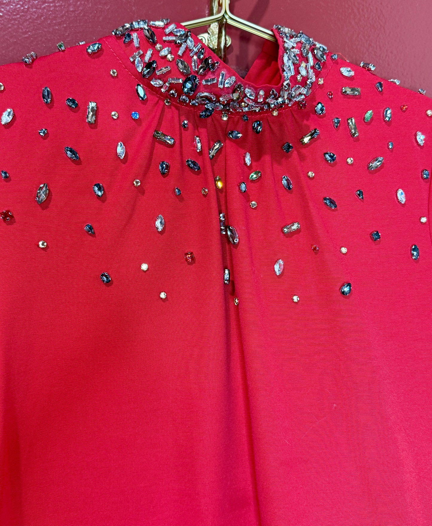Staud Ilana Red Dress with Rhinestones 4