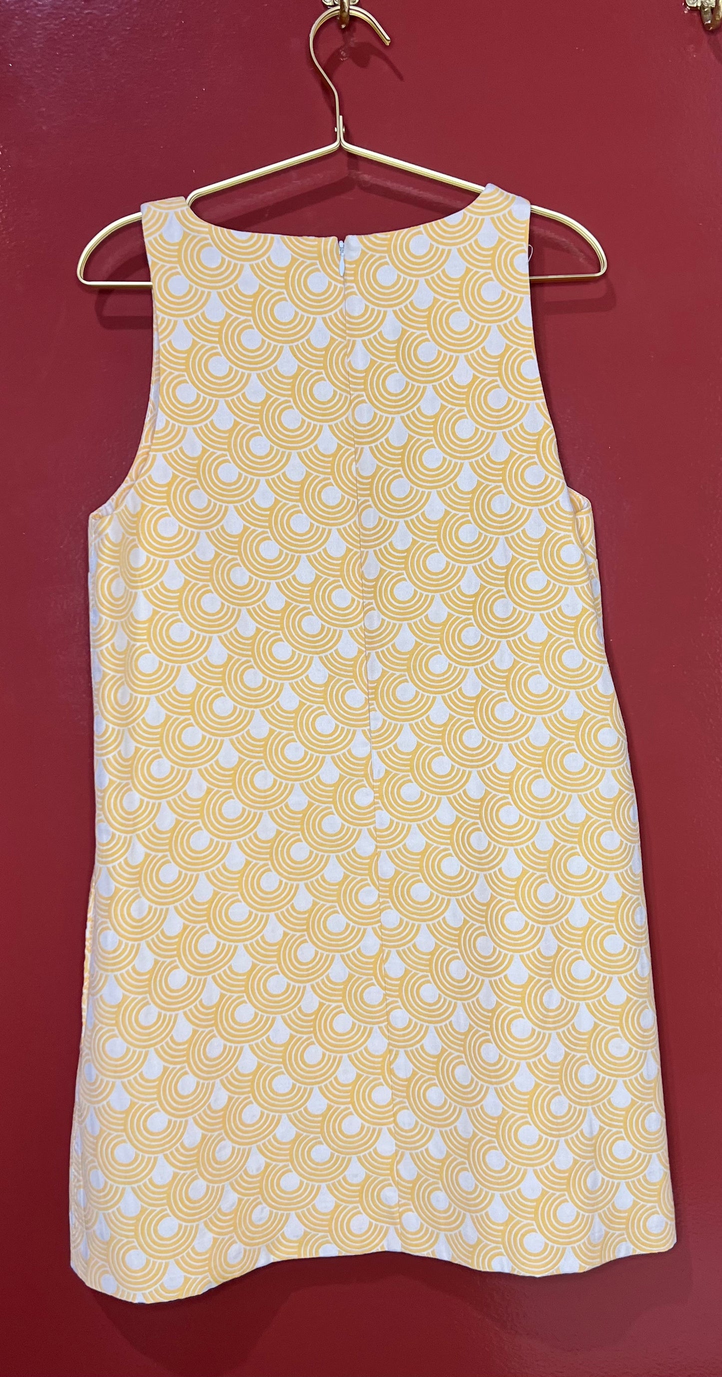 Alice + Olivia Scoop Cream/Yellow Dress L