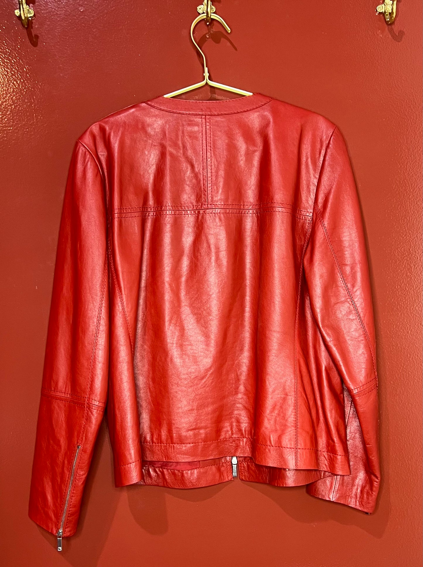 Lafayette 148 Red Leather Jacket 12