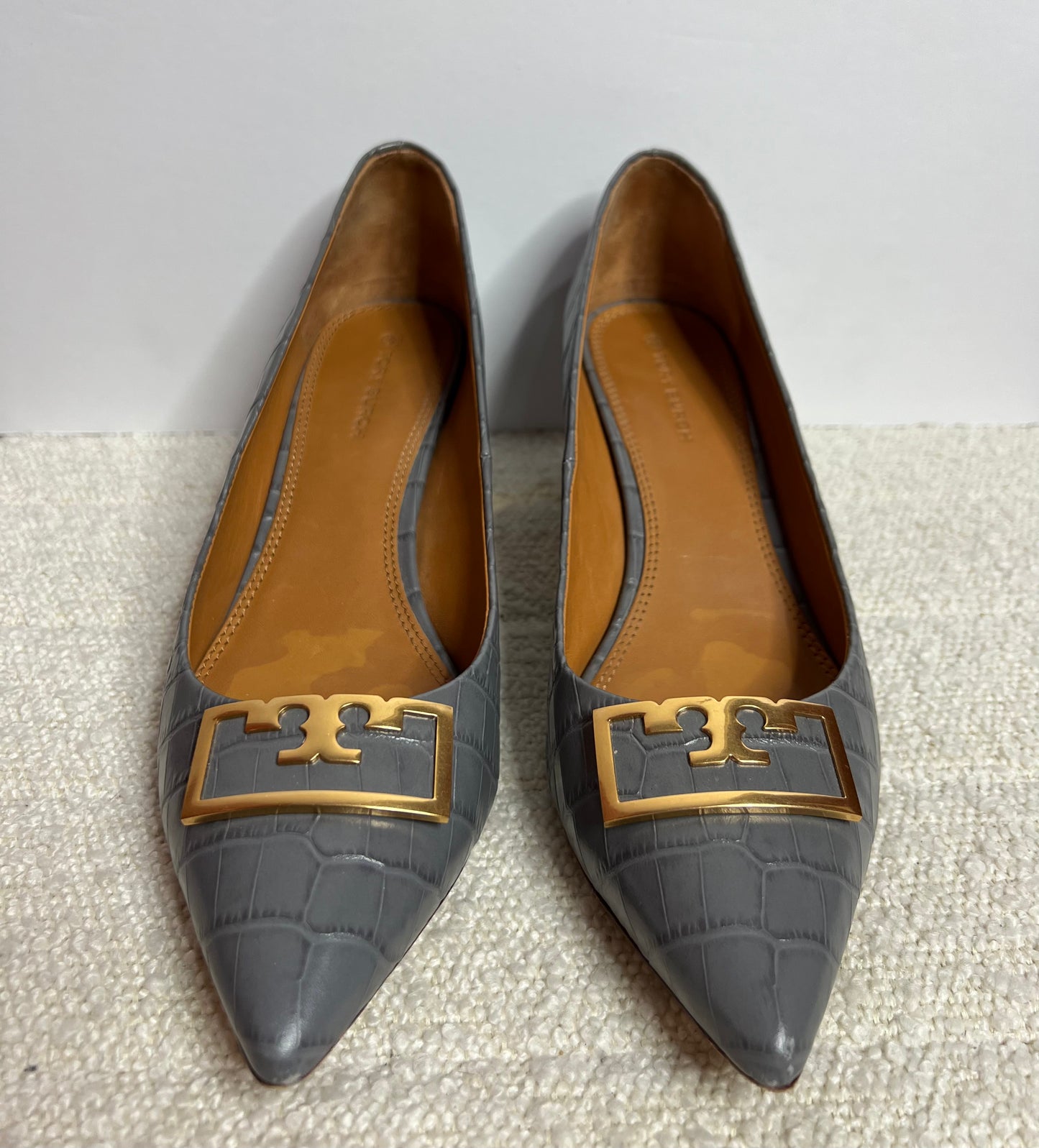 Tory Burch GiGi Croc Block Heels 8.5