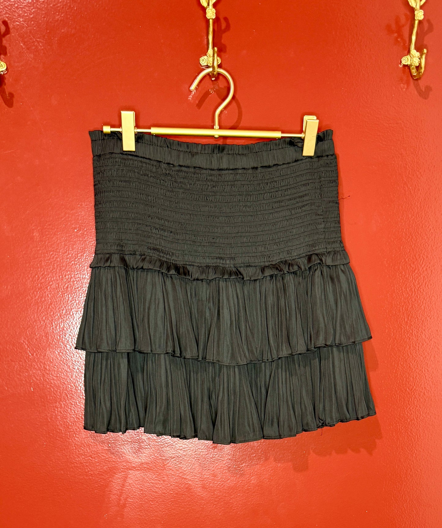 Reset by Jane 2 Tier Black Mini Skirt L