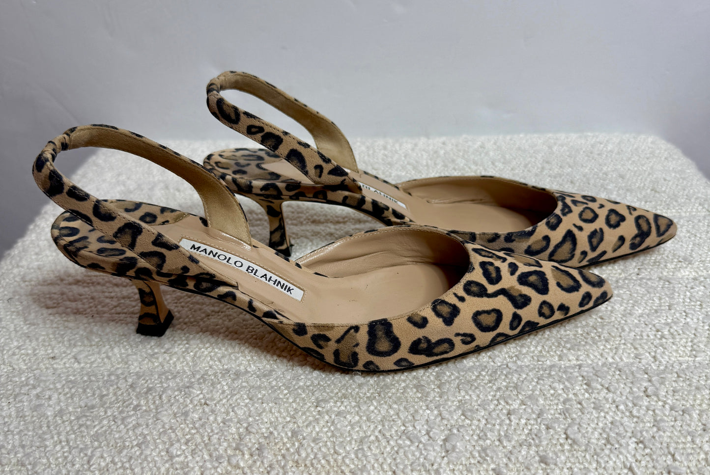 Monolo Blahnik Cheetah Kitten Heel 7.5