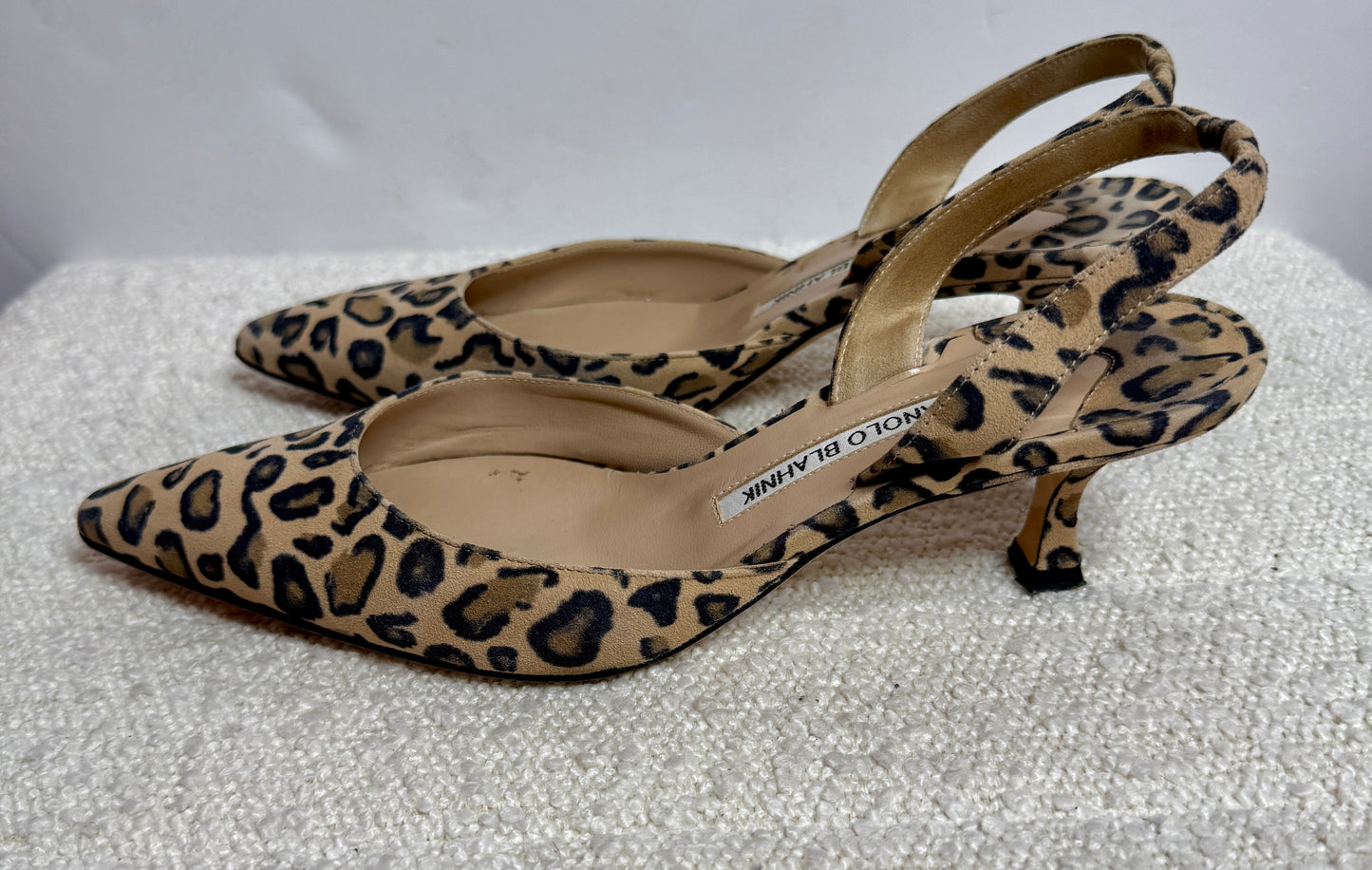 Monolo Blahnik Cheetah Kitten Heel 7.5