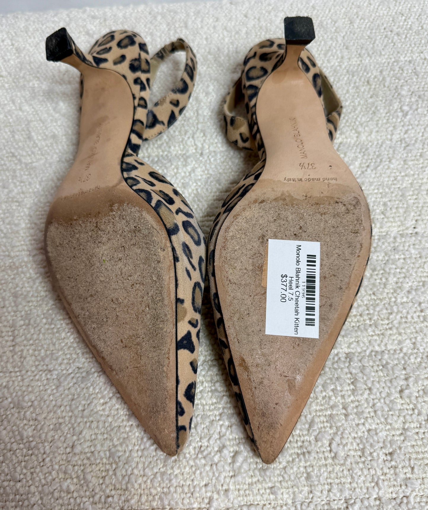 Monolo Blahnik Cheetah Kitten Heel 7.5