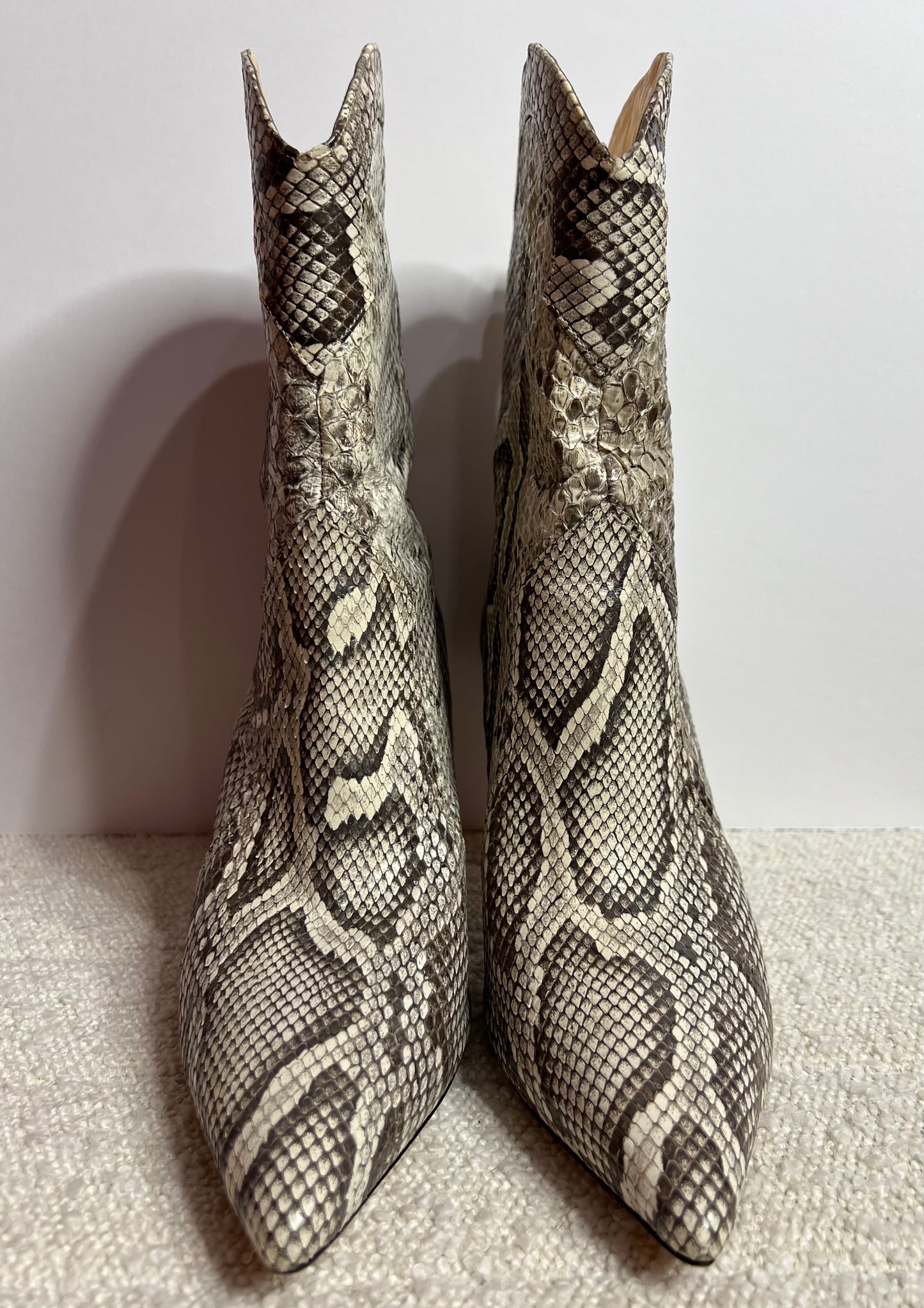 Alexandre Birman Python Pointed Boots 39 1/2