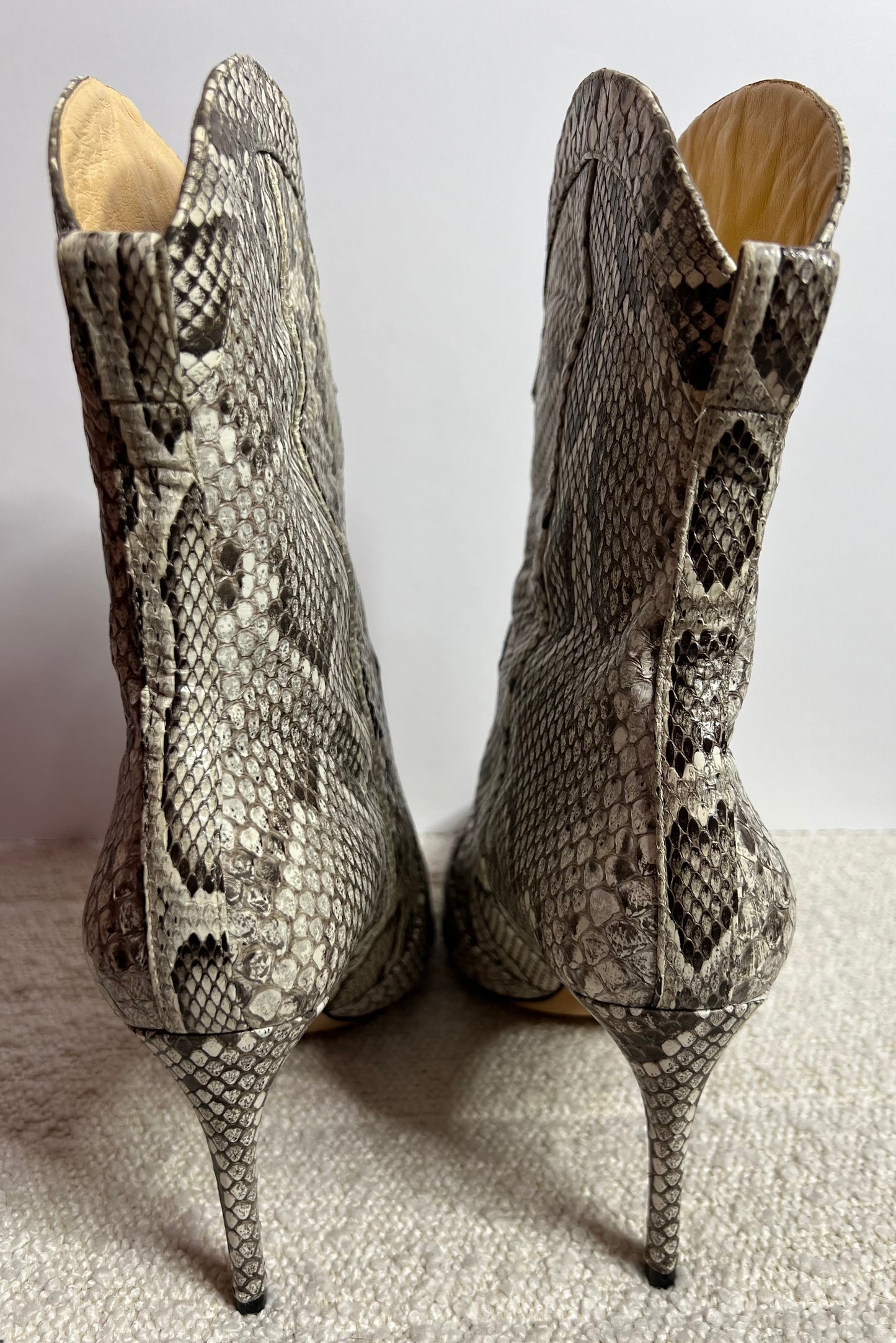 Alexandre Birman Python Pointed Boots 39 1/2
