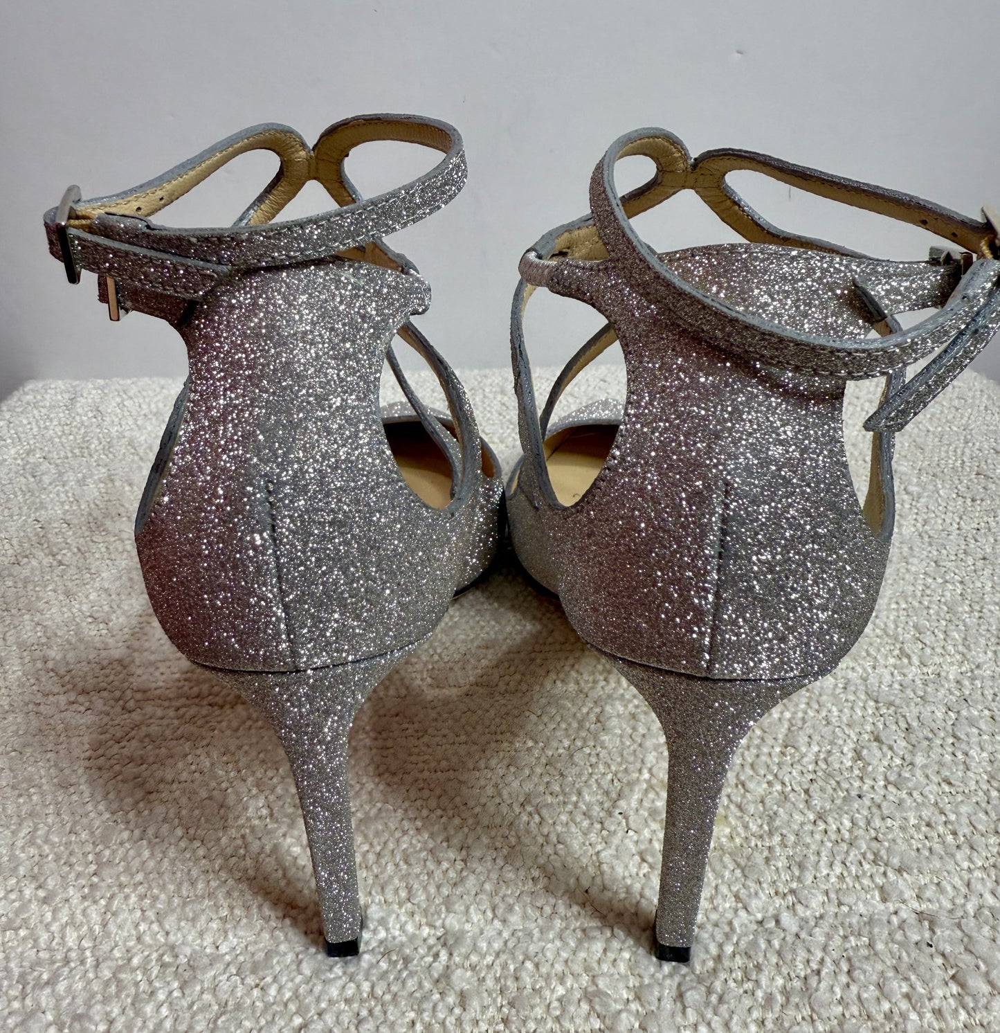 Jimmy Choo Lacer 100 Platinum Ice Sparkle 37.5