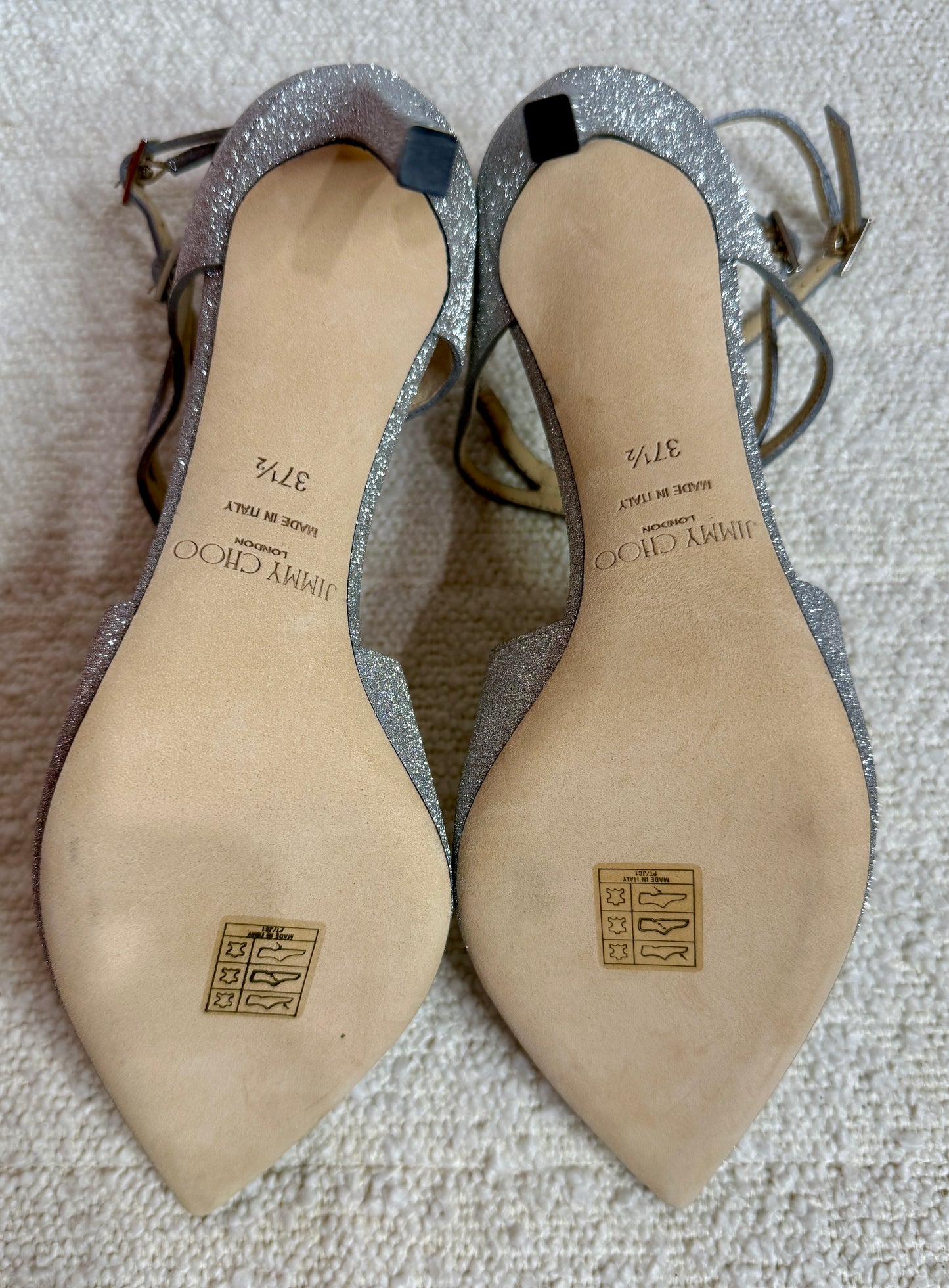 Jimmy Choo Lacer 100 Platinum Ice Sparkle 37.5